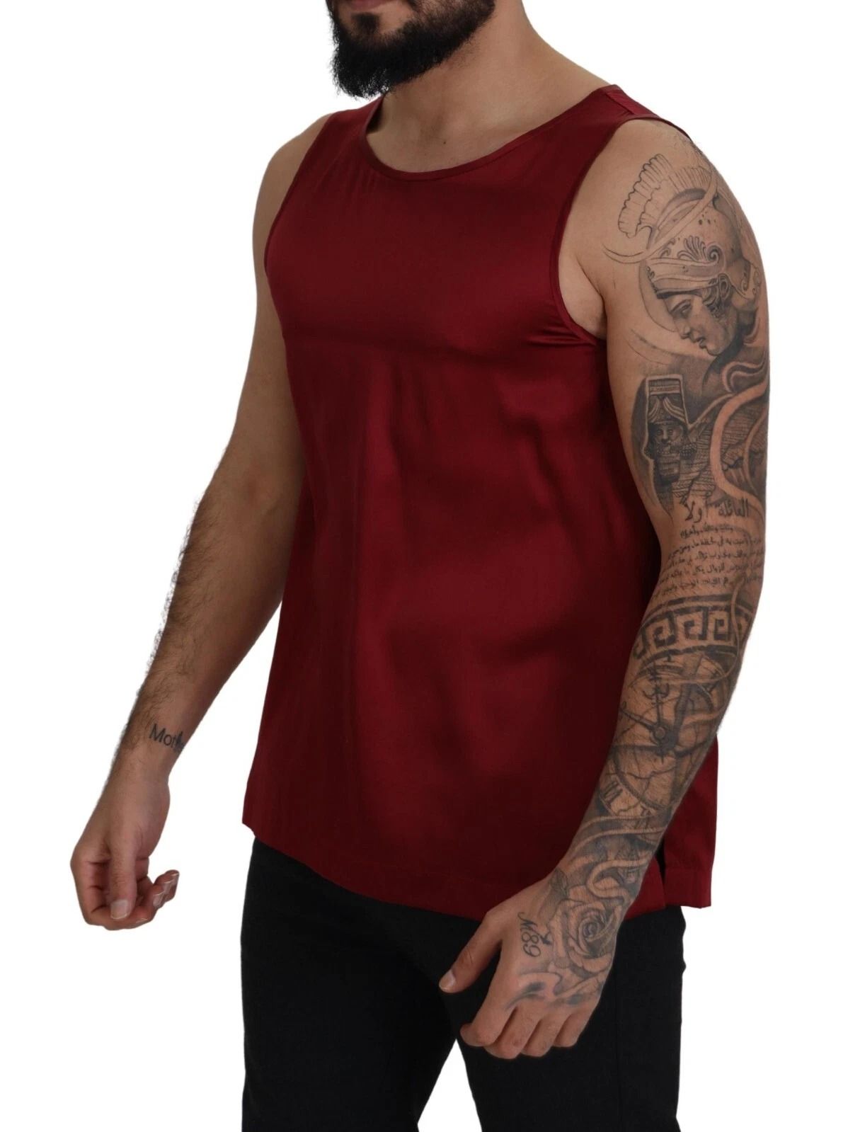 Round Neck Sleeveless Silk Men's T-shirt - Dolce & Gabbana - Modalova
