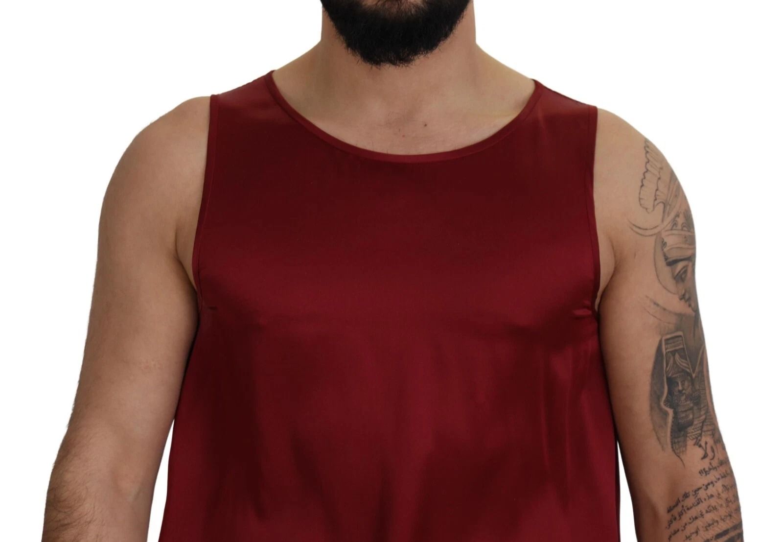 Round Neck Sleeveless Silk Men's T-shirt - Dolce & Gabbana - Modalova