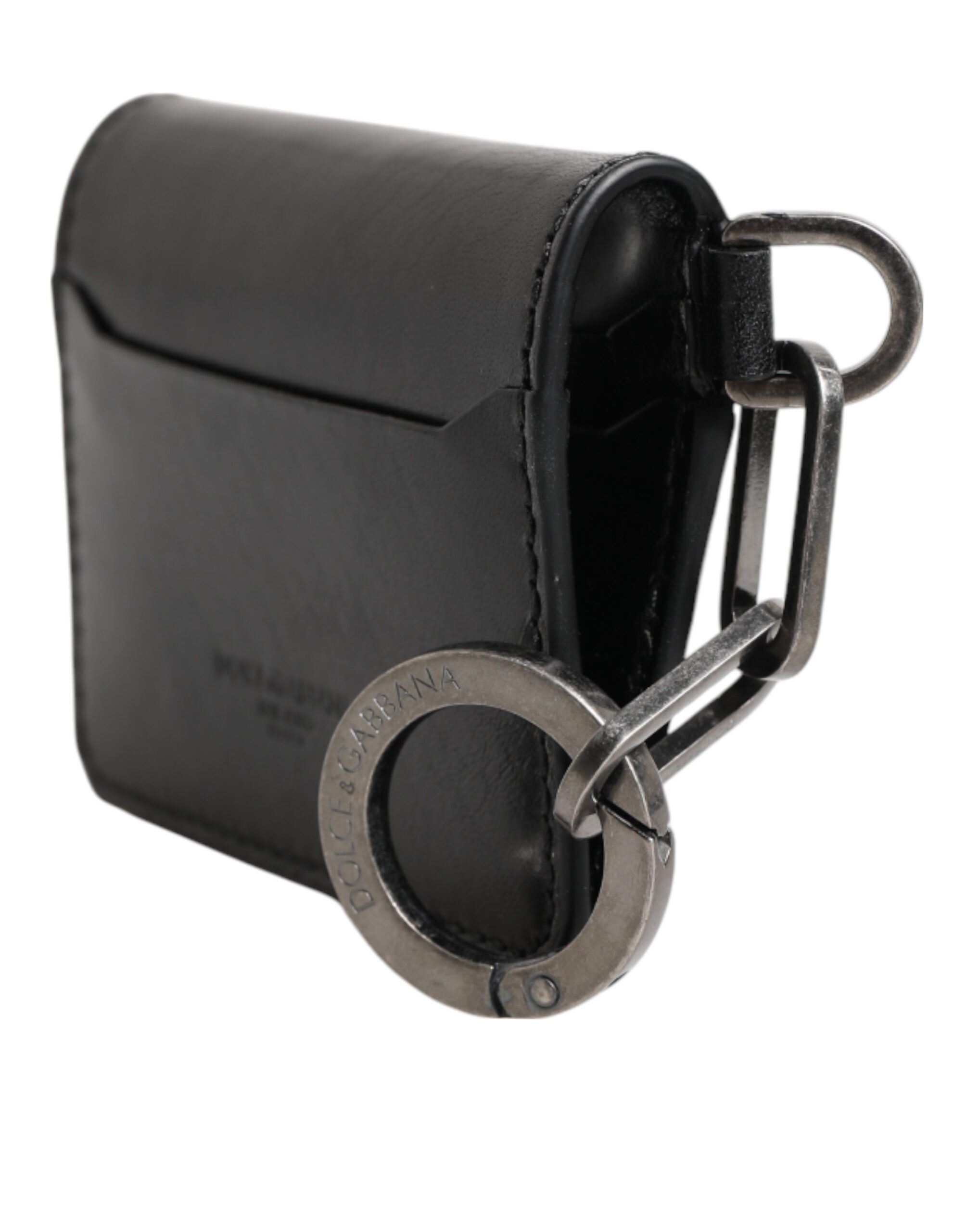 Men's Leather Logo Embossed Key Chain Card Holder Men's Wallet - Dolce & Gabbana - Modalova