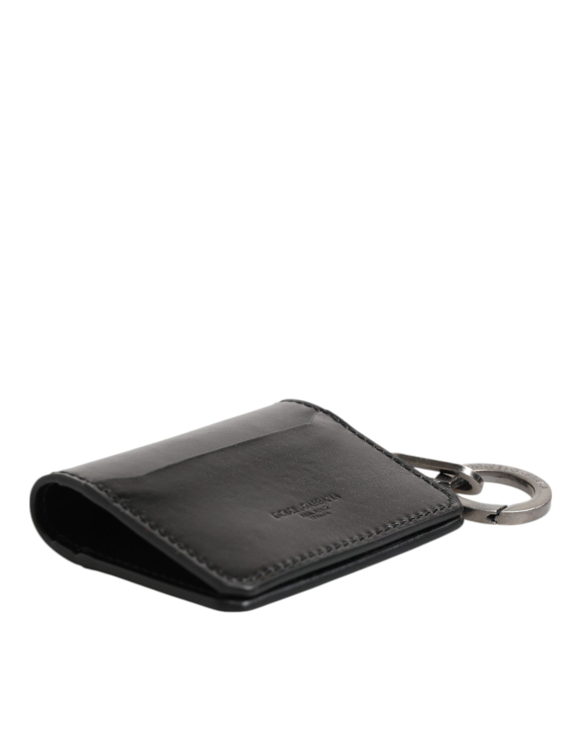 Men's Leather Logo Embossed Key Chain Card Holder Men's Wallet - Dolce & Gabbana - Modalova