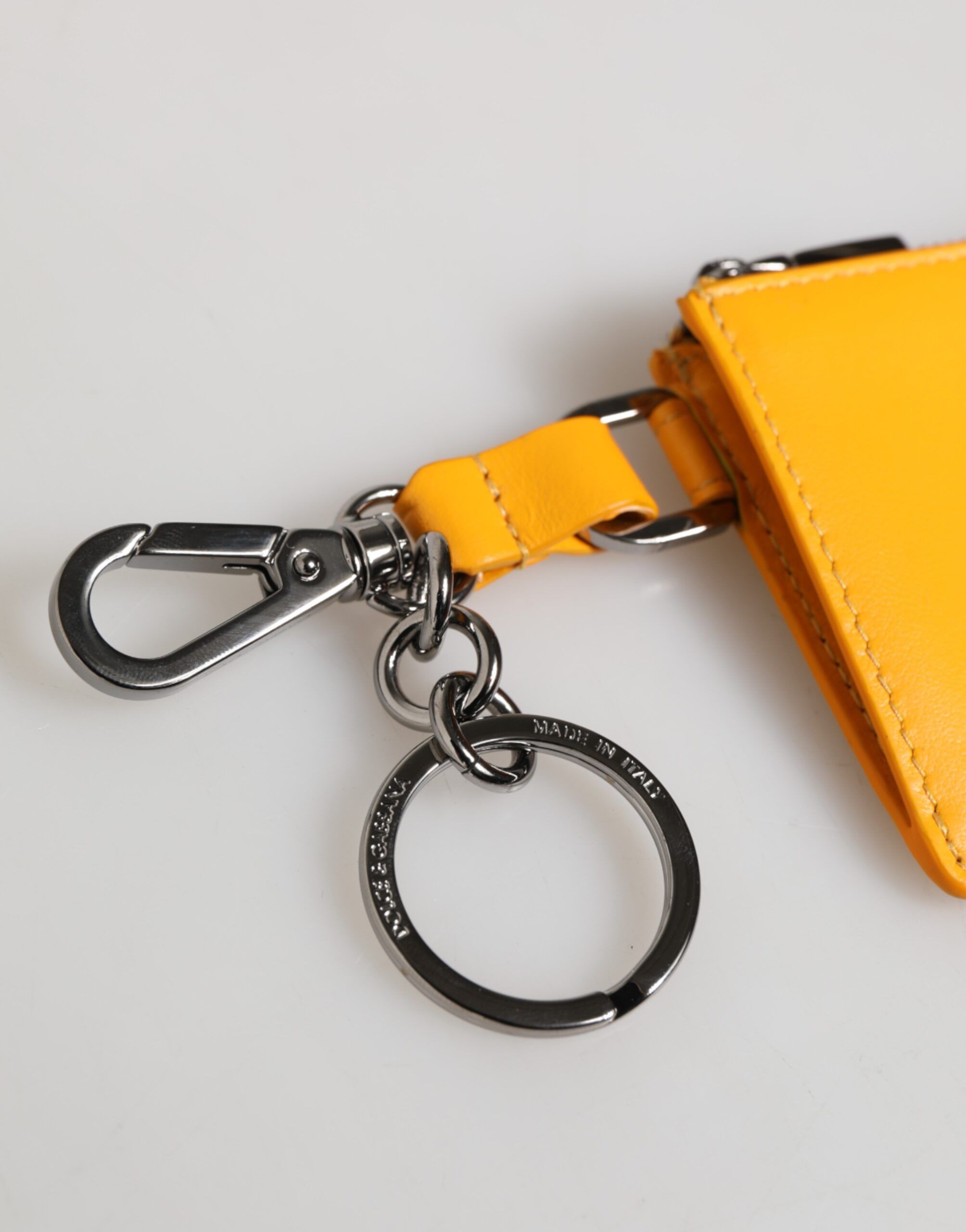 Orange Leather Credit Card Key Holder Clip On Men's Wallet - Dolce & Gabbana - Modalova