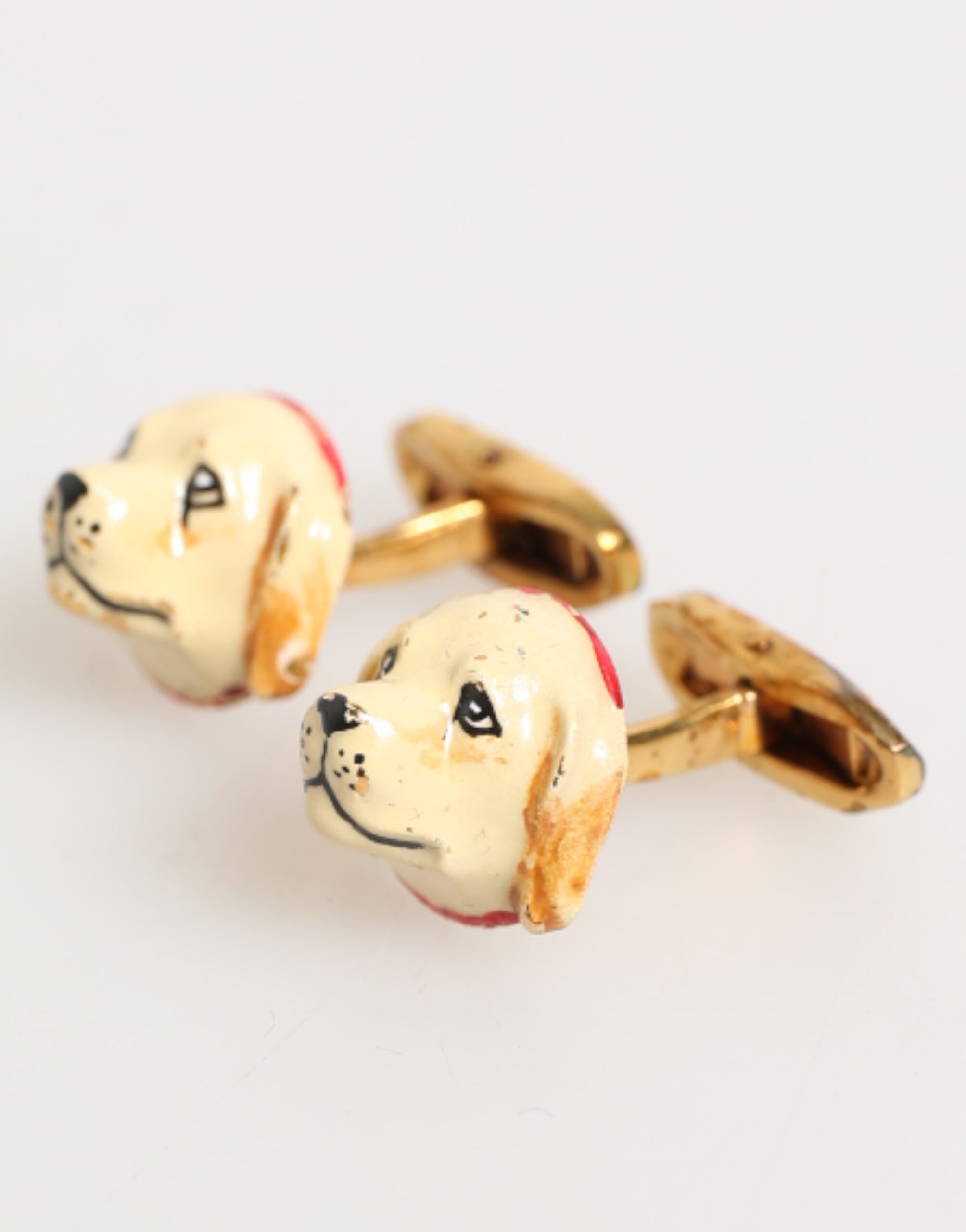 Brass Tone Dog Puppy Men's Accessories Men's Cufflink - Dolce & Gabbana - Modalova