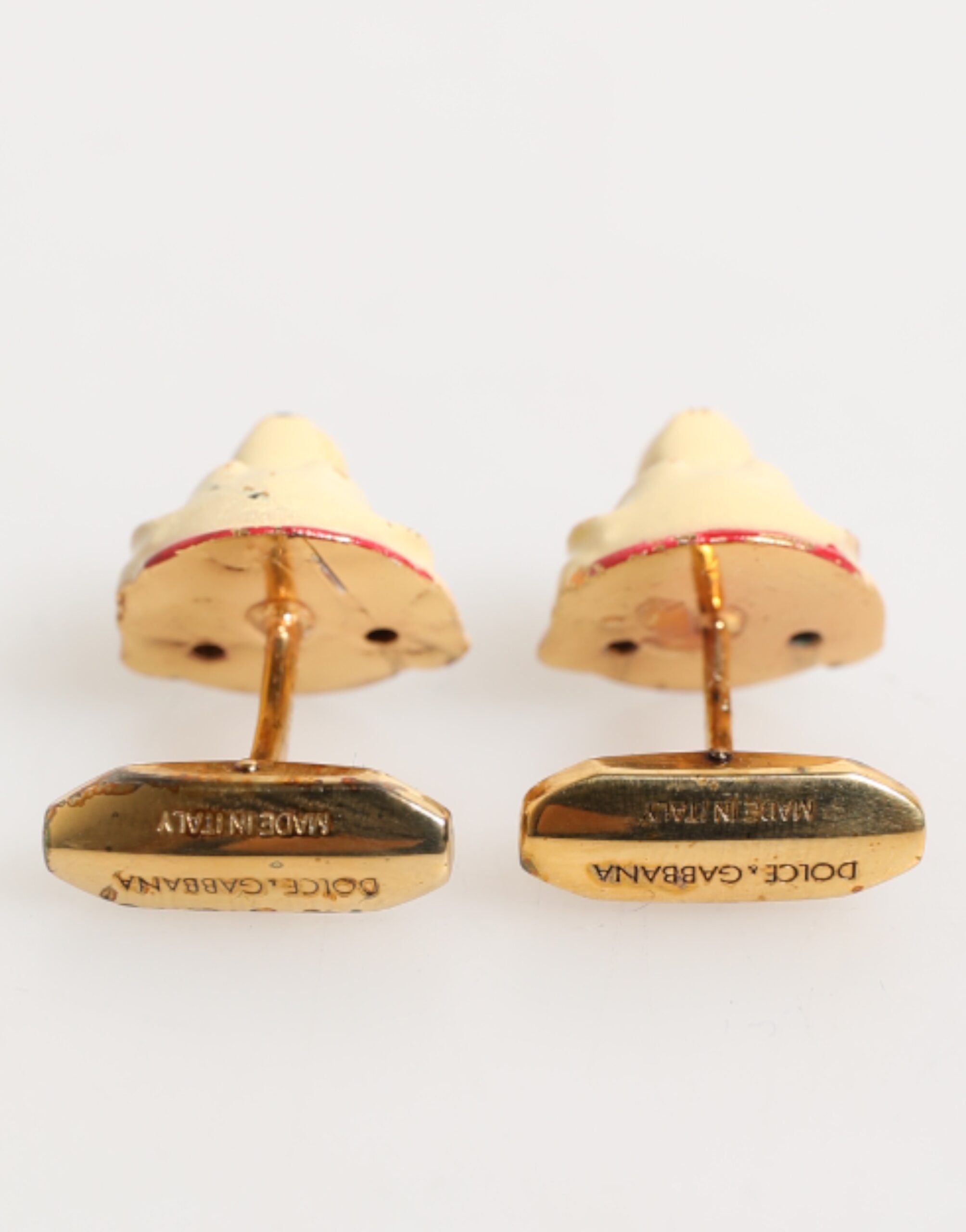 Brass Tone Dog Puppy Men's Accessories Men's Cufflink - Dolce & Gabbana - Modalova