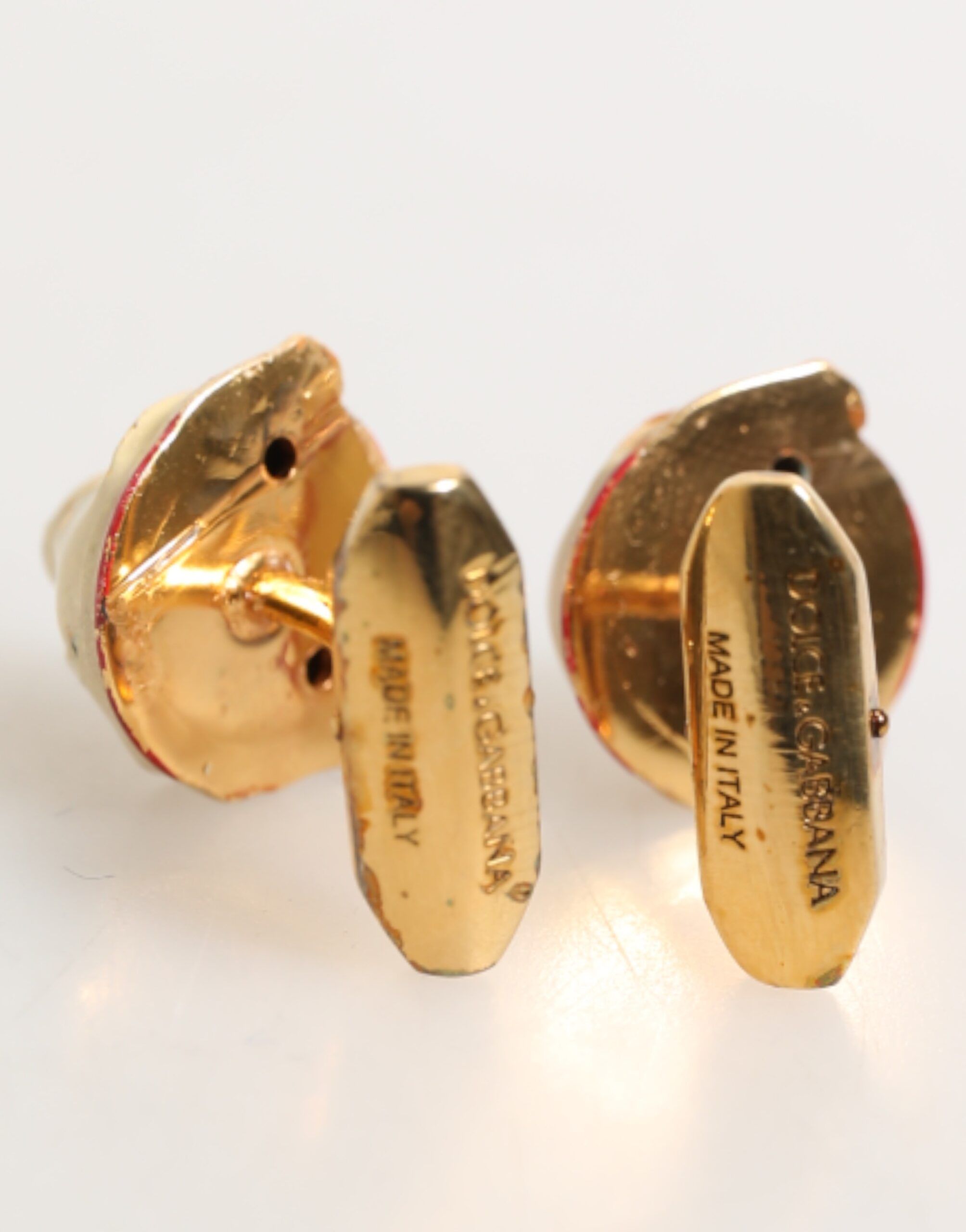 Brass Tone Dog Puppy Men's Accessories Men's Cufflink - Dolce & Gabbana - Modalova