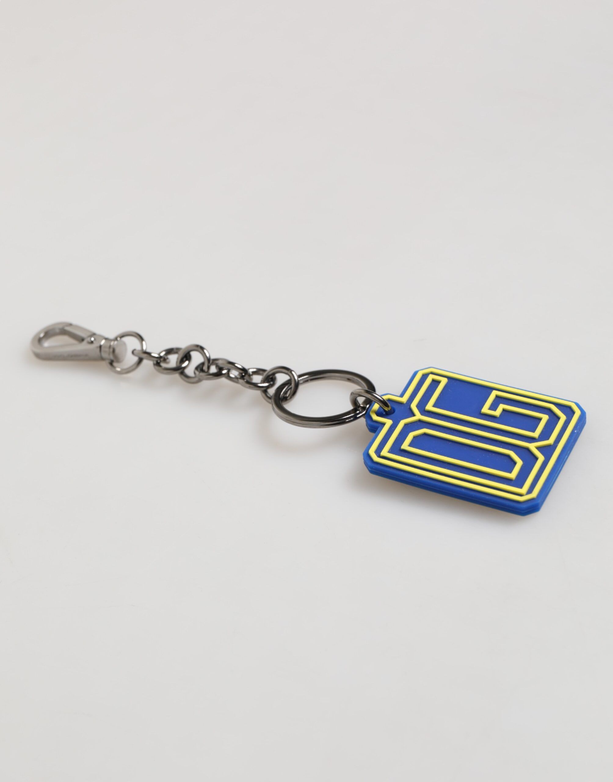 Yellow DG Rubber Logo Silver Men Keychain Men's Keyring - Dolce & Gabbana - Modalova