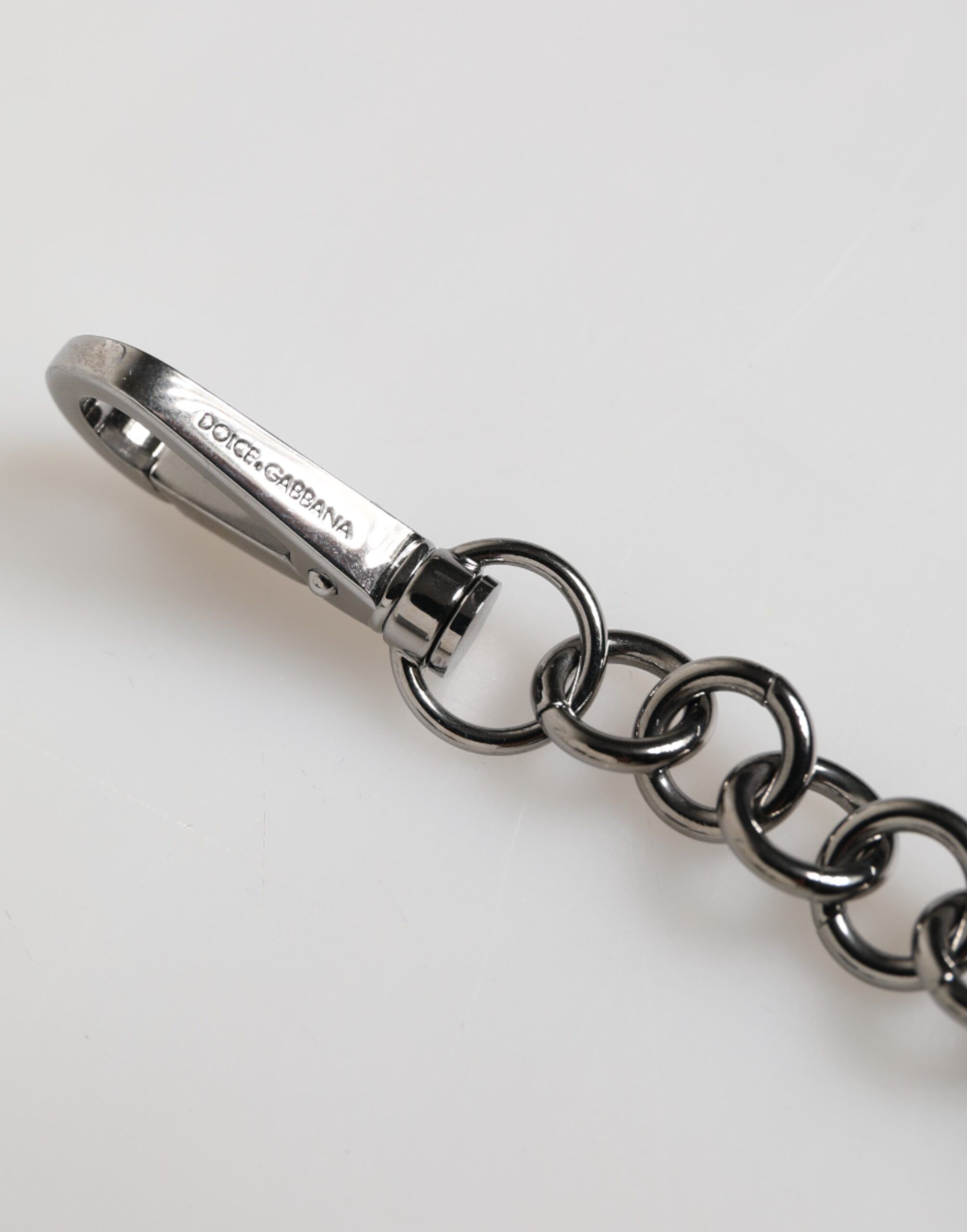 Yellow DG Rubber Logo Silver Men Keychain Men's Keyring - Dolce & Gabbana - Modalova