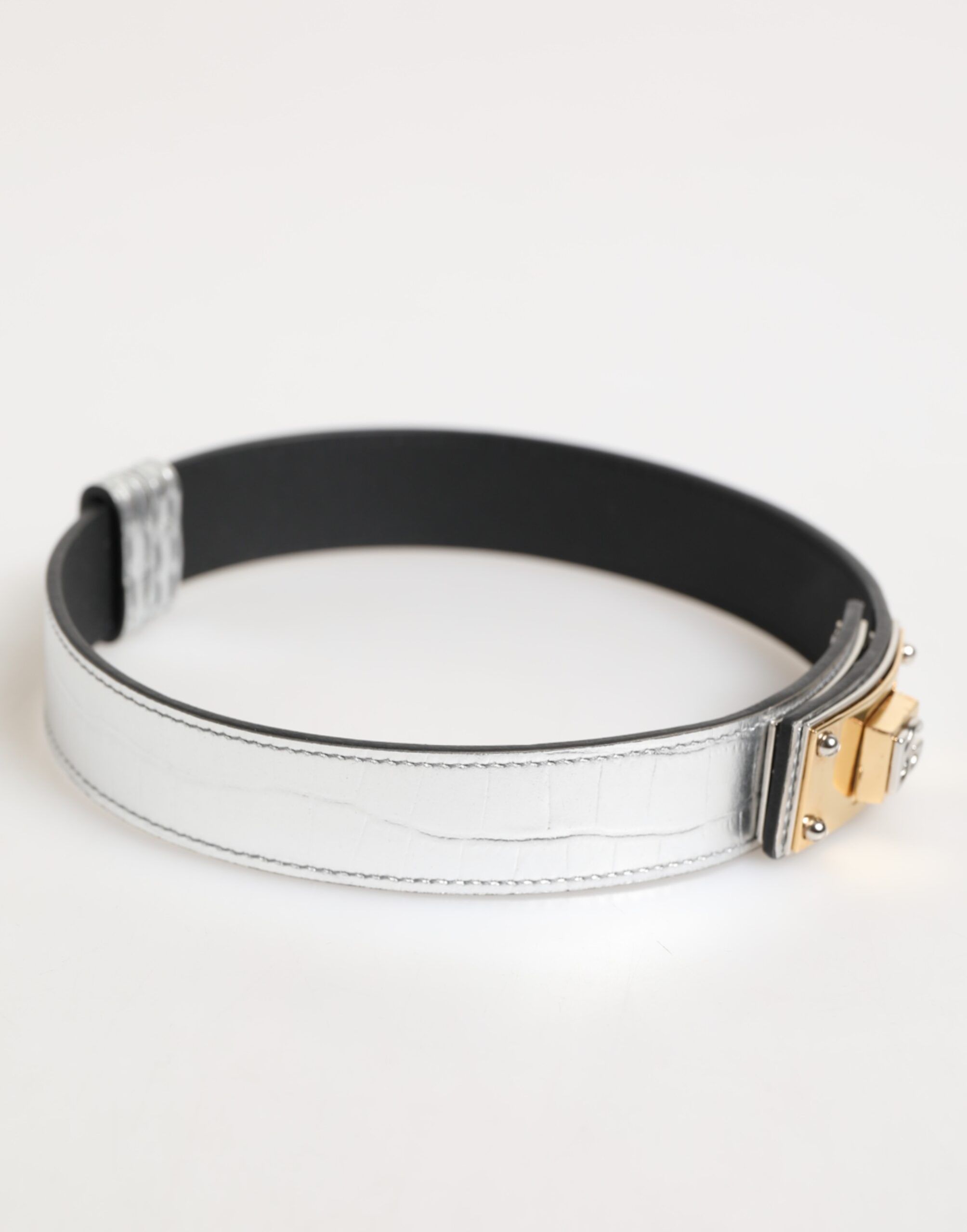 Textured Leather Gold Tone Metal Men's Neckband - Dolce & Gabbana - Modalova