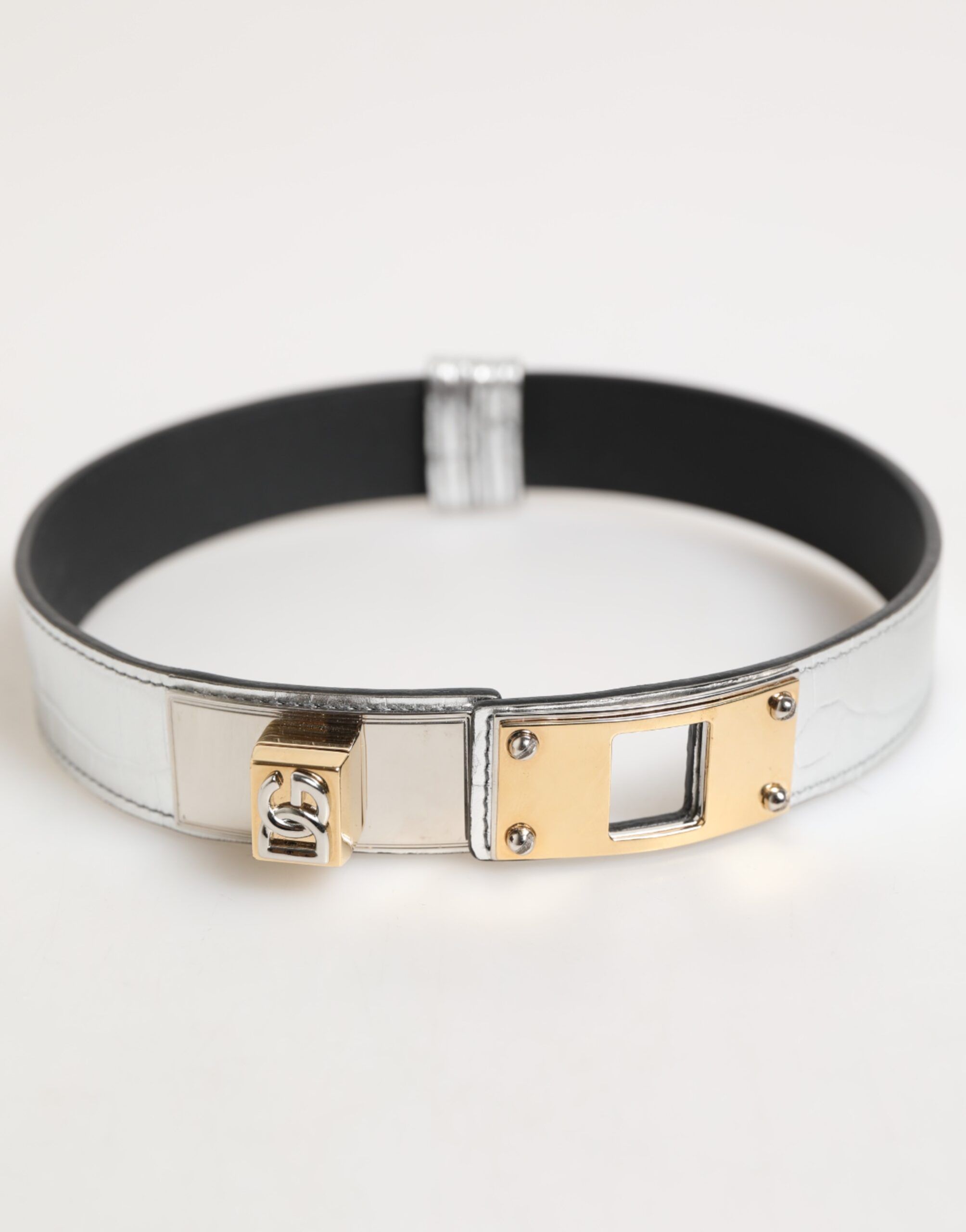 Textured Leather Gold Tone Metal Men's Neckband - Dolce & Gabbana - Modalova