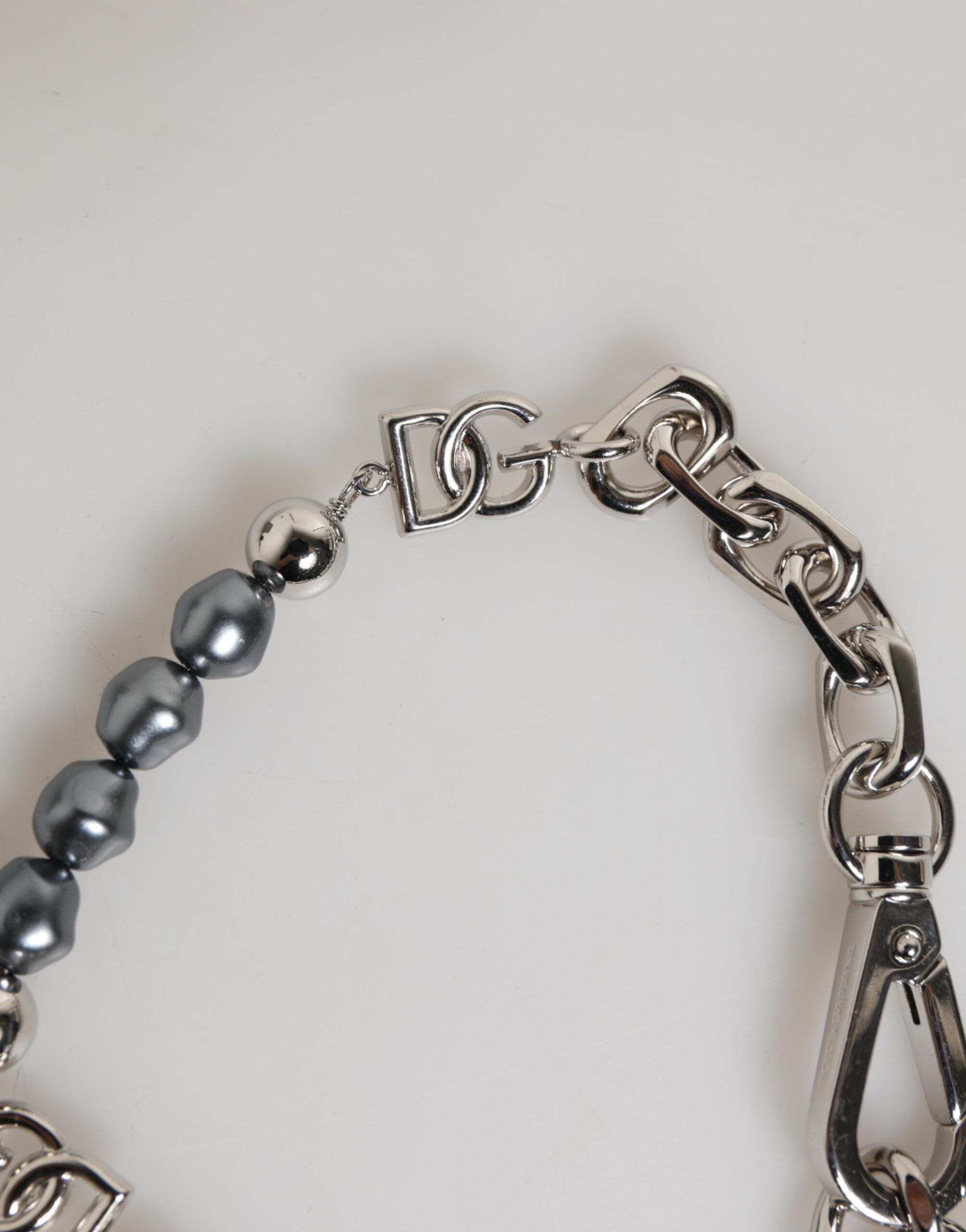 Tone Chain Lobster Clasp Logo Gray Pearls Men's Bracelet (Pre-Owned) - Dolce & Gabbana - Modalova