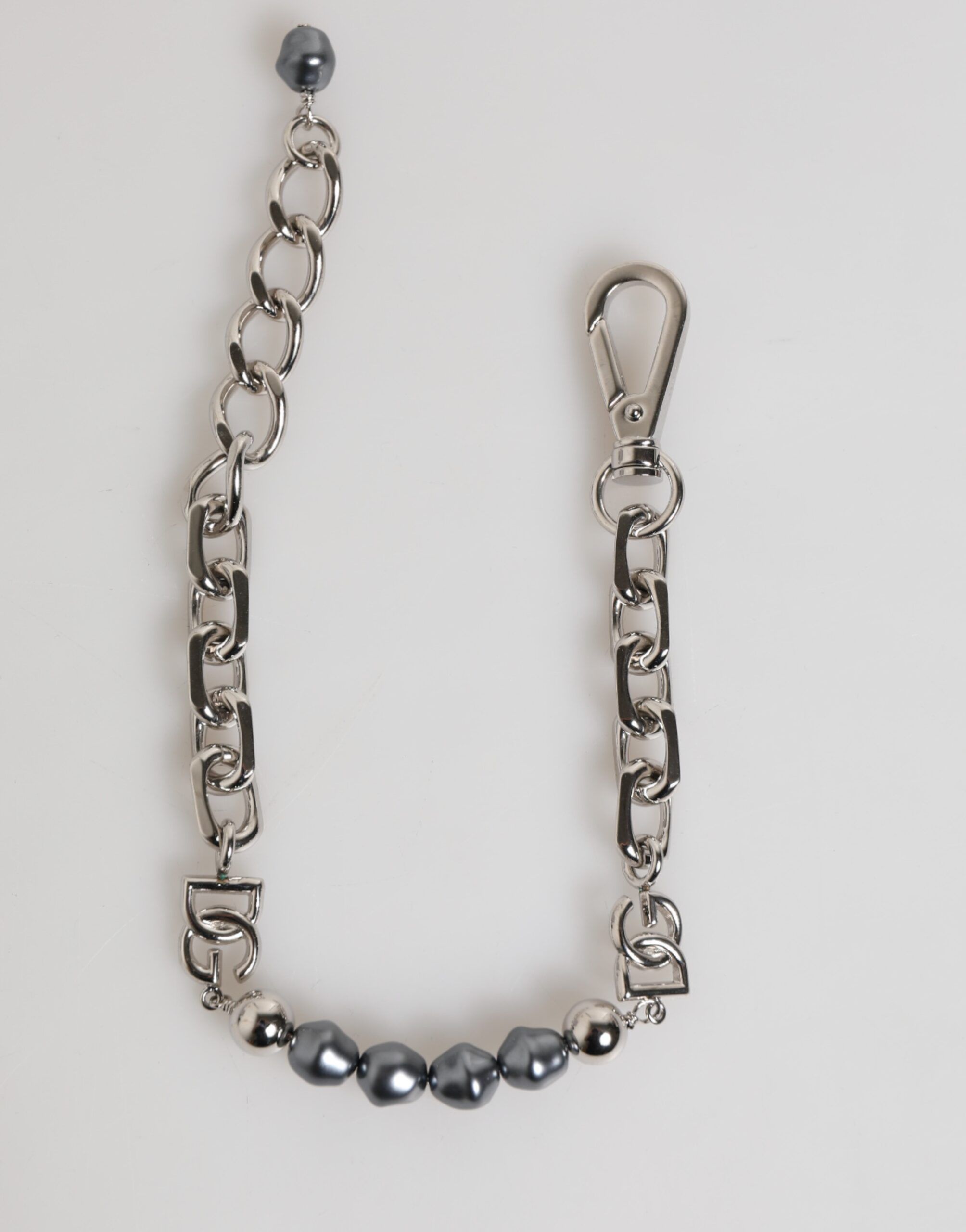 Tone Chain Lobster Clasp Logo Gray Pearls Men's Bracelet (Pre-Owned) - Dolce & Gabbana - Modalova