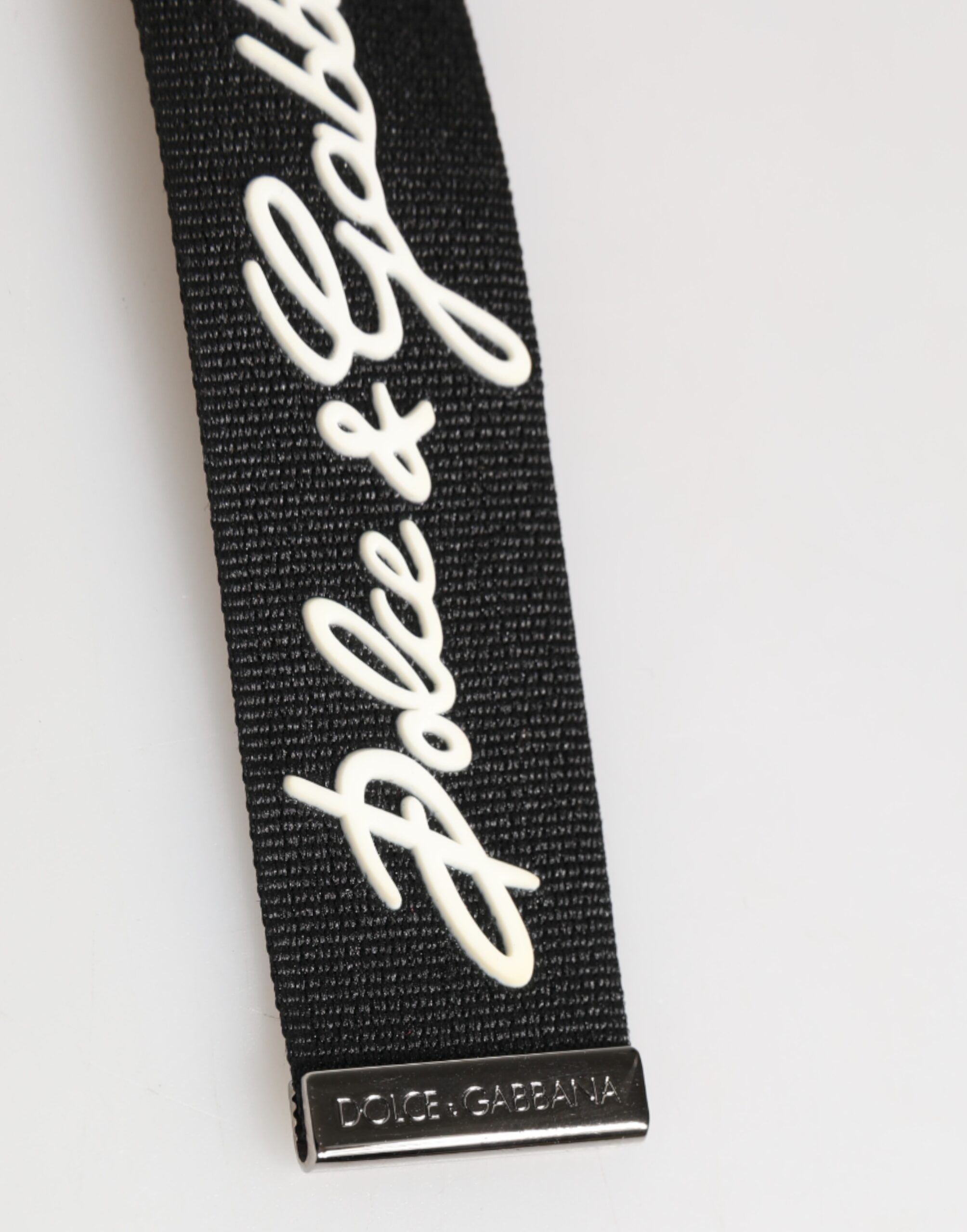 White Polyester DG Logo Silver Men Keychain Men's Keyring - Dolce & Gabbana - Modalova
