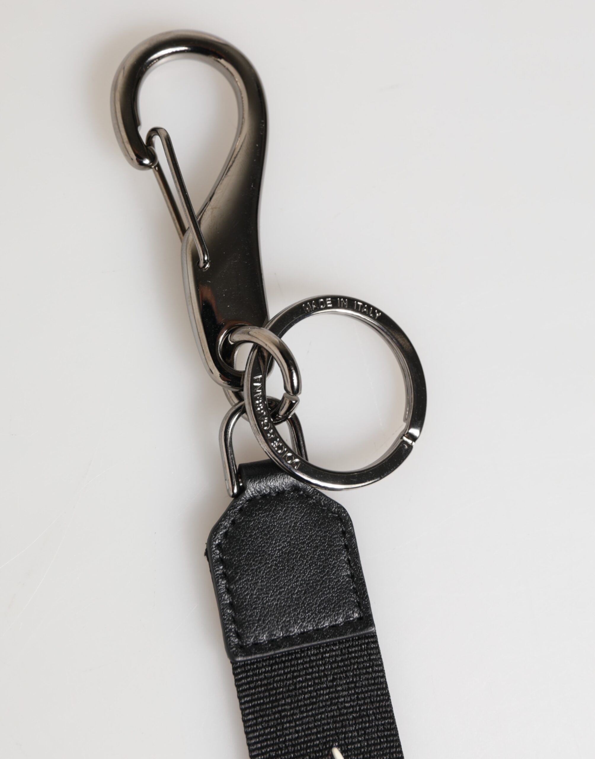 White Polyester DG Logo Silver Men Keychain Men's Keyring - Dolce & Gabbana - Modalova