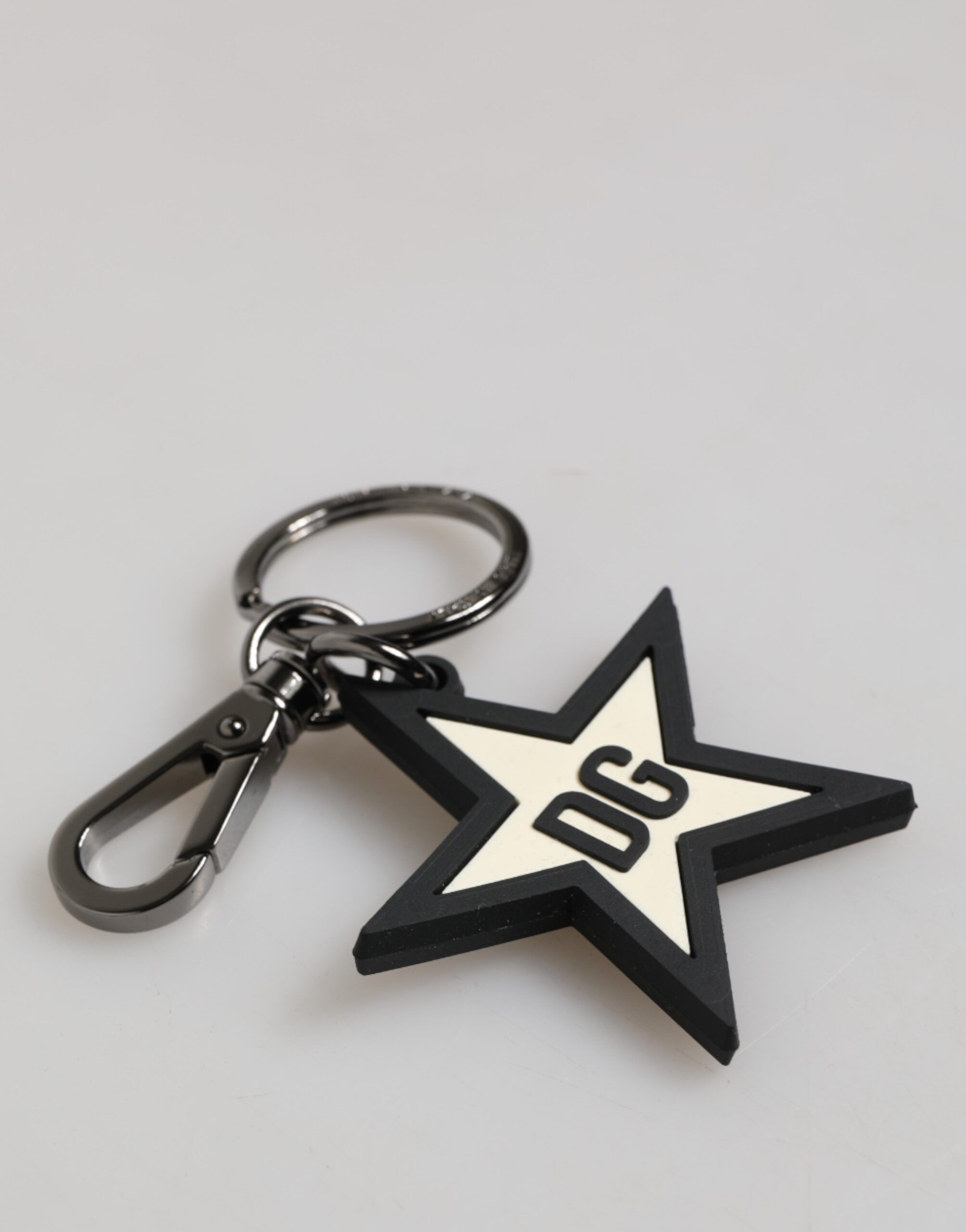White Black DG Logo Star Rubber Men's Keychain Men's Keyring - Dolce & Gabbana - Modalova