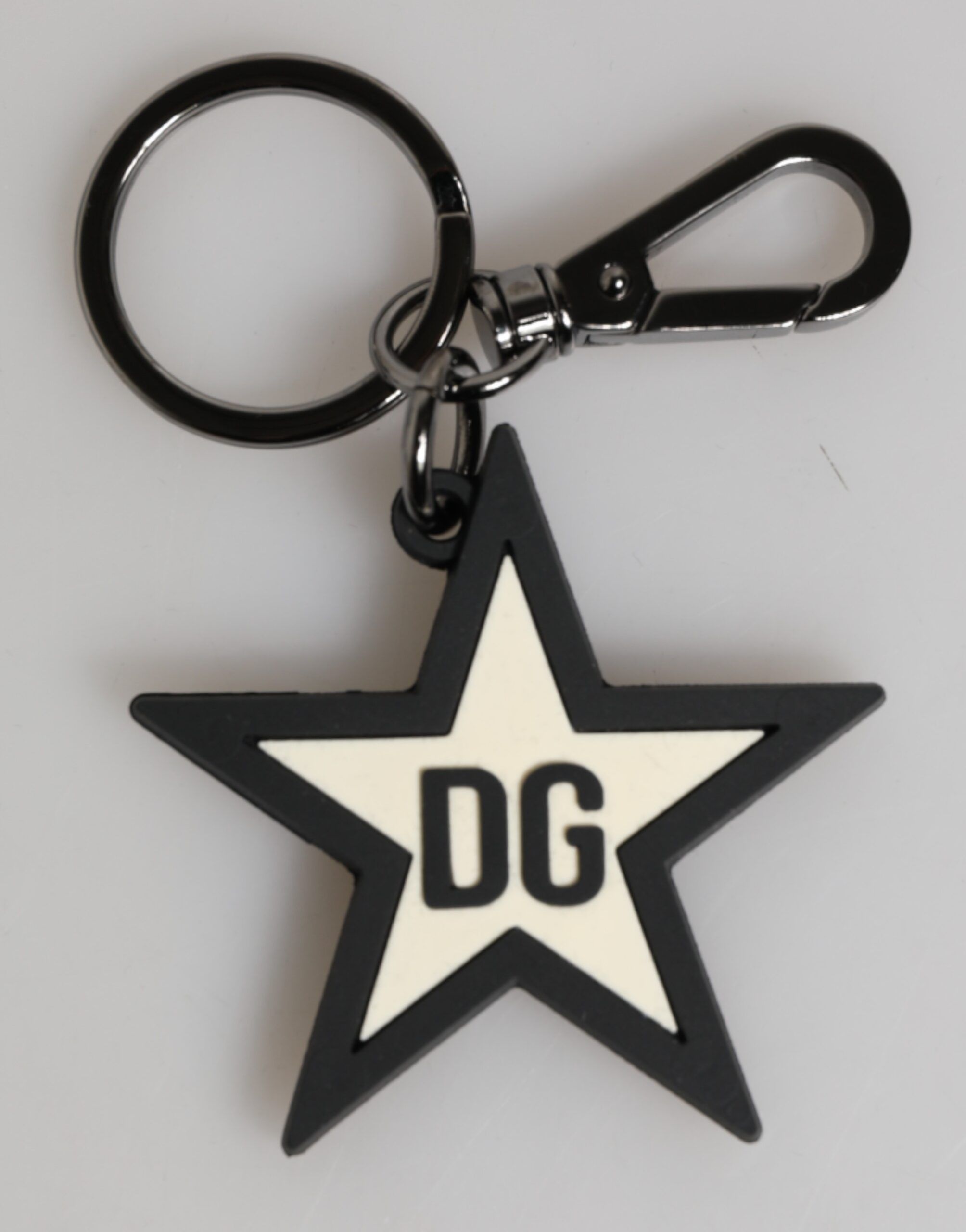 White Black DG Logo Star Rubber Men's Keychain Men's Keyring - Dolce & Gabbana - Modalova