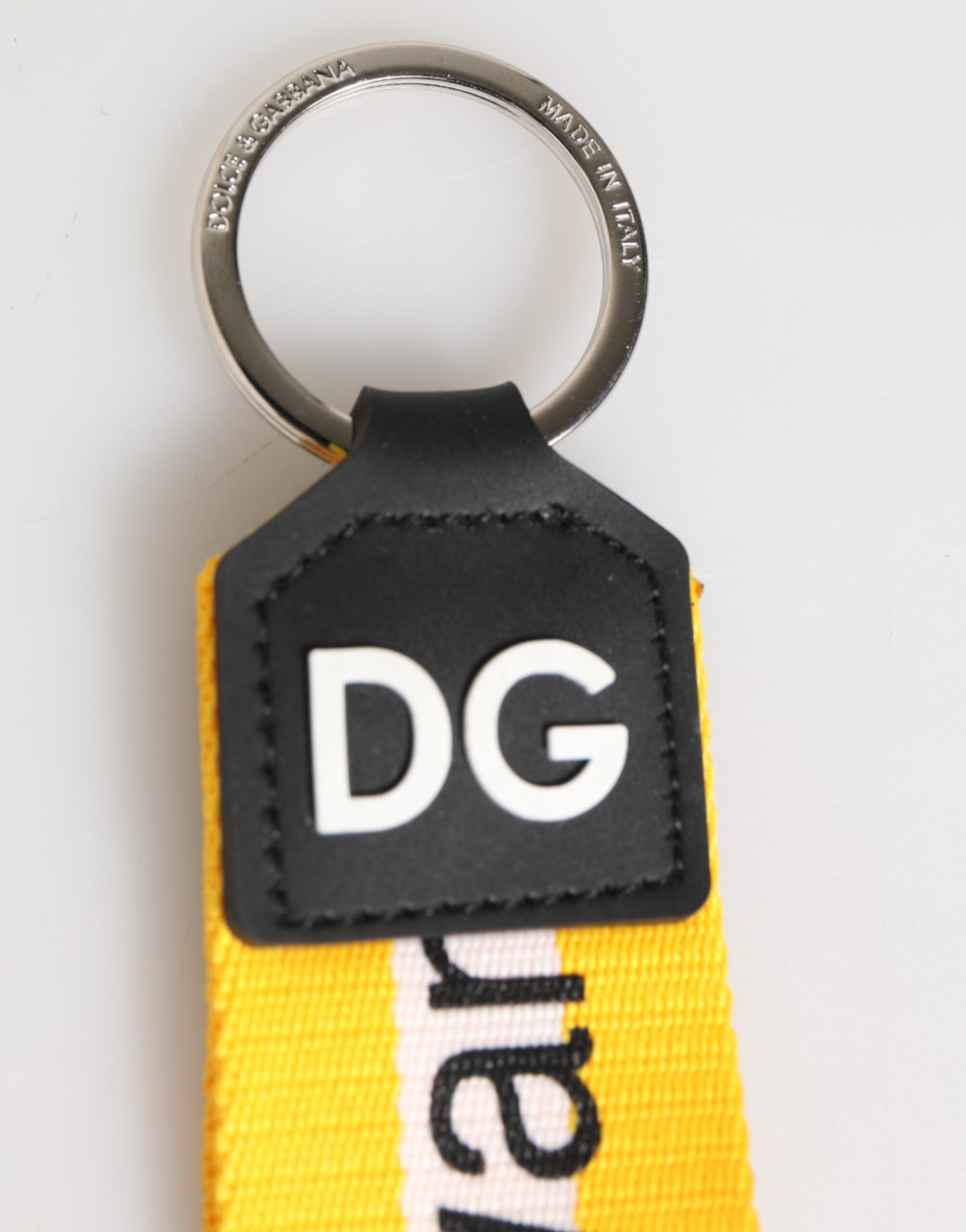 Logo Polyester Silver Brass Holder Keychain Men's Keyring - Dolce & Gabbana - Modalova
