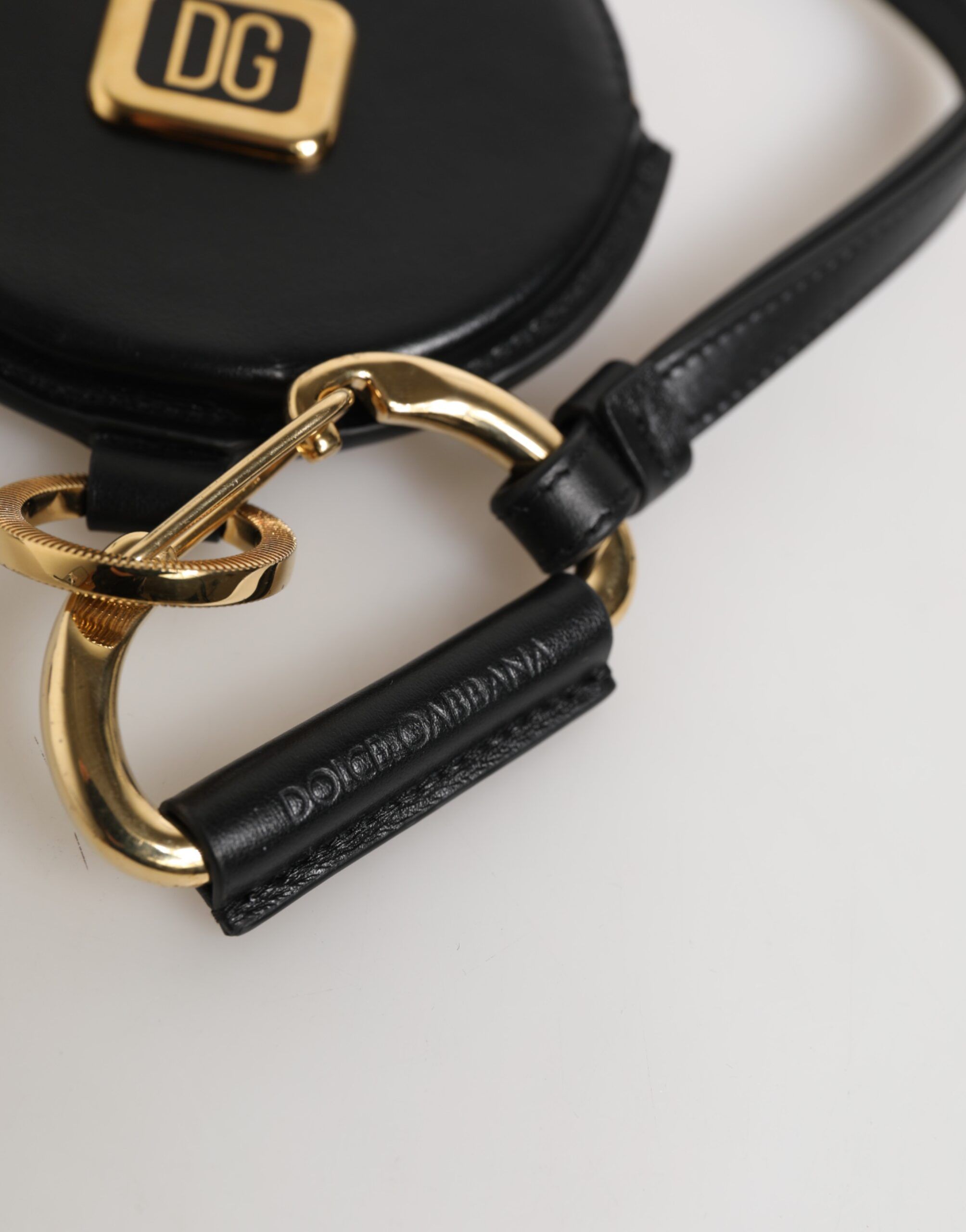 Round Leather DG Logo Coin Purse Lanyard Men's Wallet - Dolce & Gabbana - Modalova