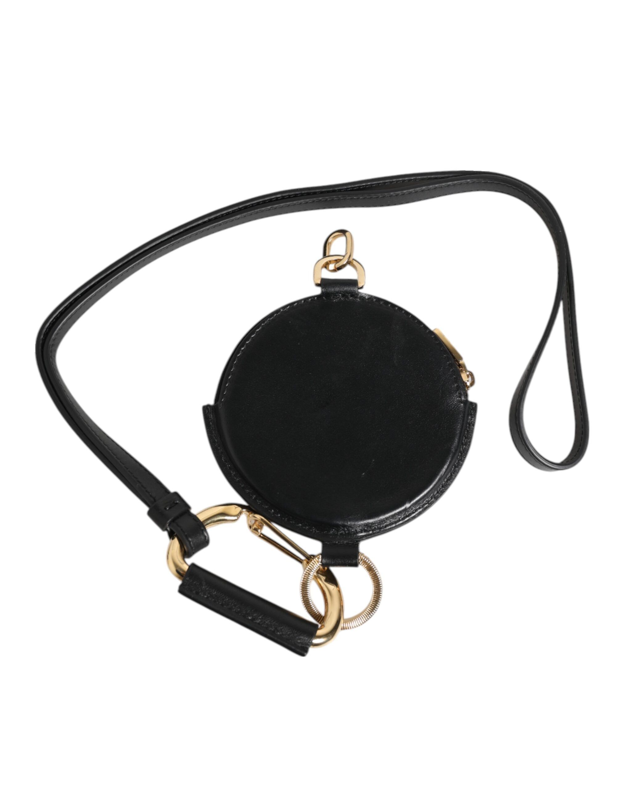 Round Leather DG Logo Coin Purse Lanyard Men's Wallet - Dolce & Gabbana - Modalova