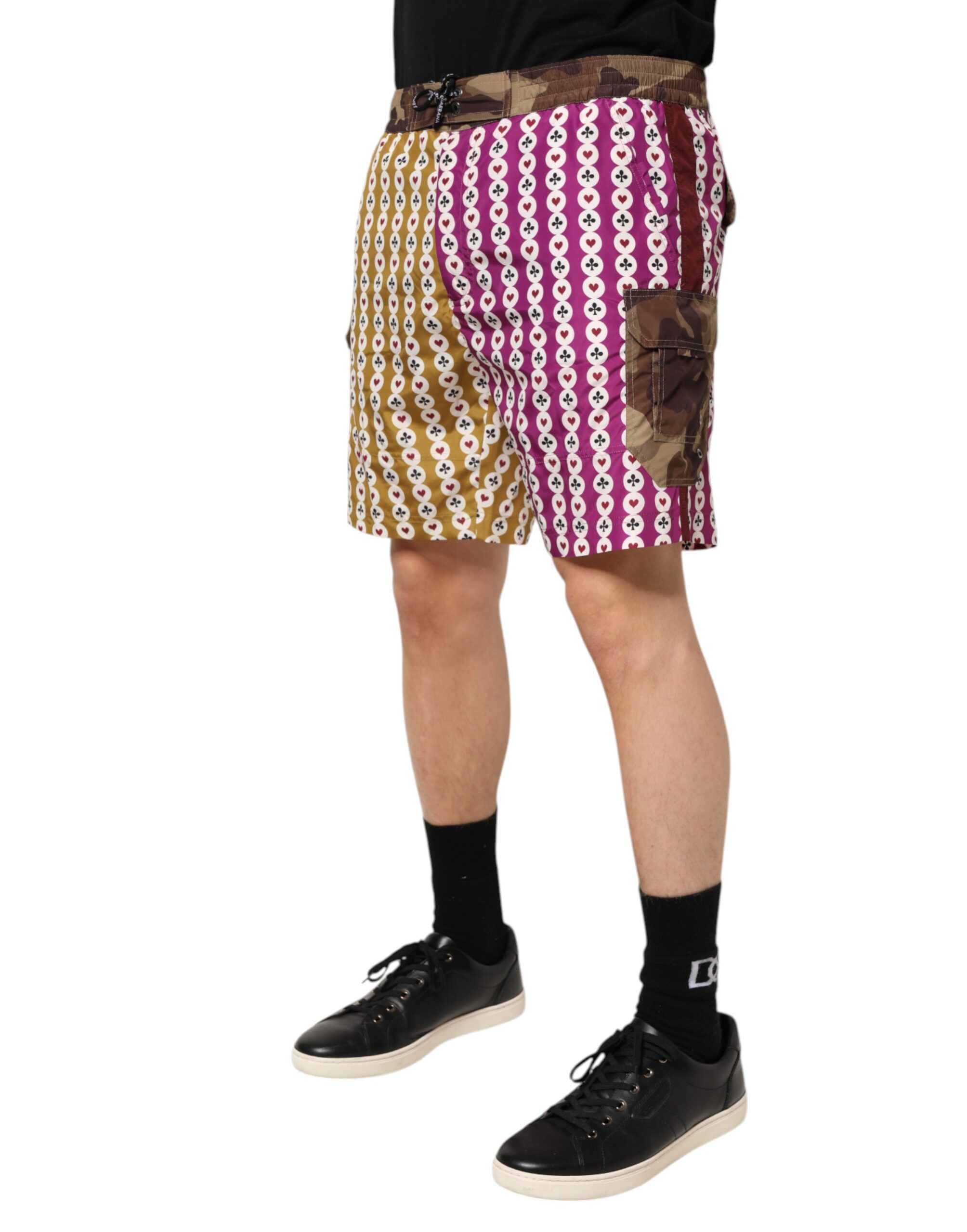Playing Card Camouflage Shorts Men's Swimwear - Dolce & Gabbana - Modalova