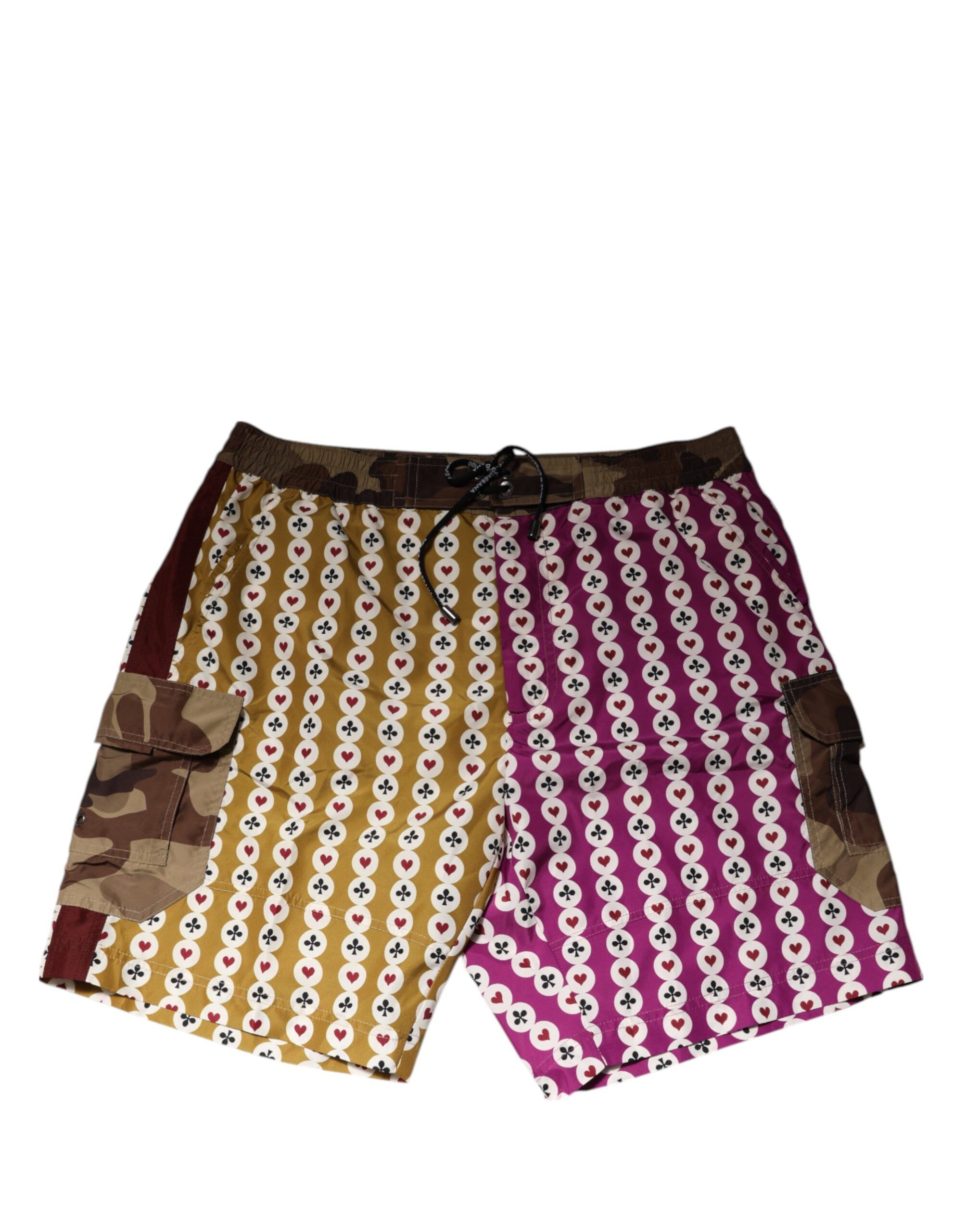 Playing Card Camouflage Shorts Men's Swimwear - Dolce & Gabbana - Modalova