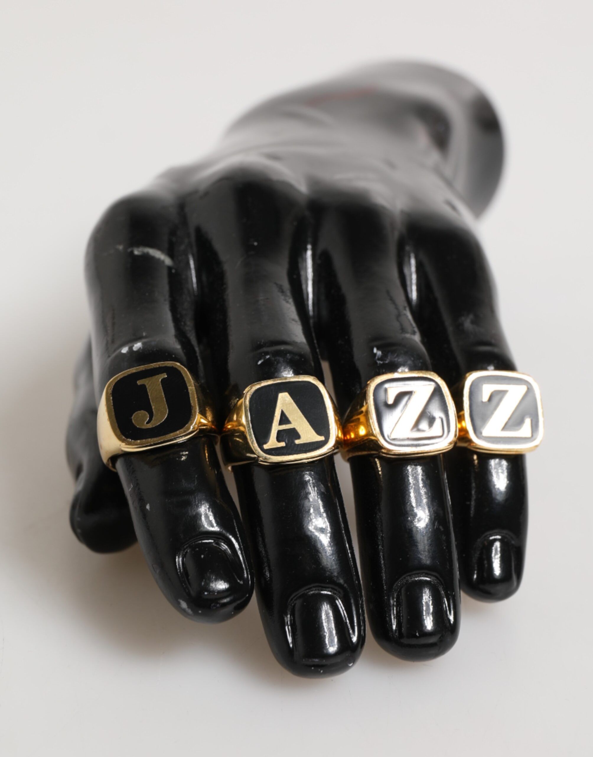 Gold Tone Brass JAZZ Letter Set 4 Pieces Adjustable Men's Ring (Pre-Owned) - Dolce & Gabbana - Modalova