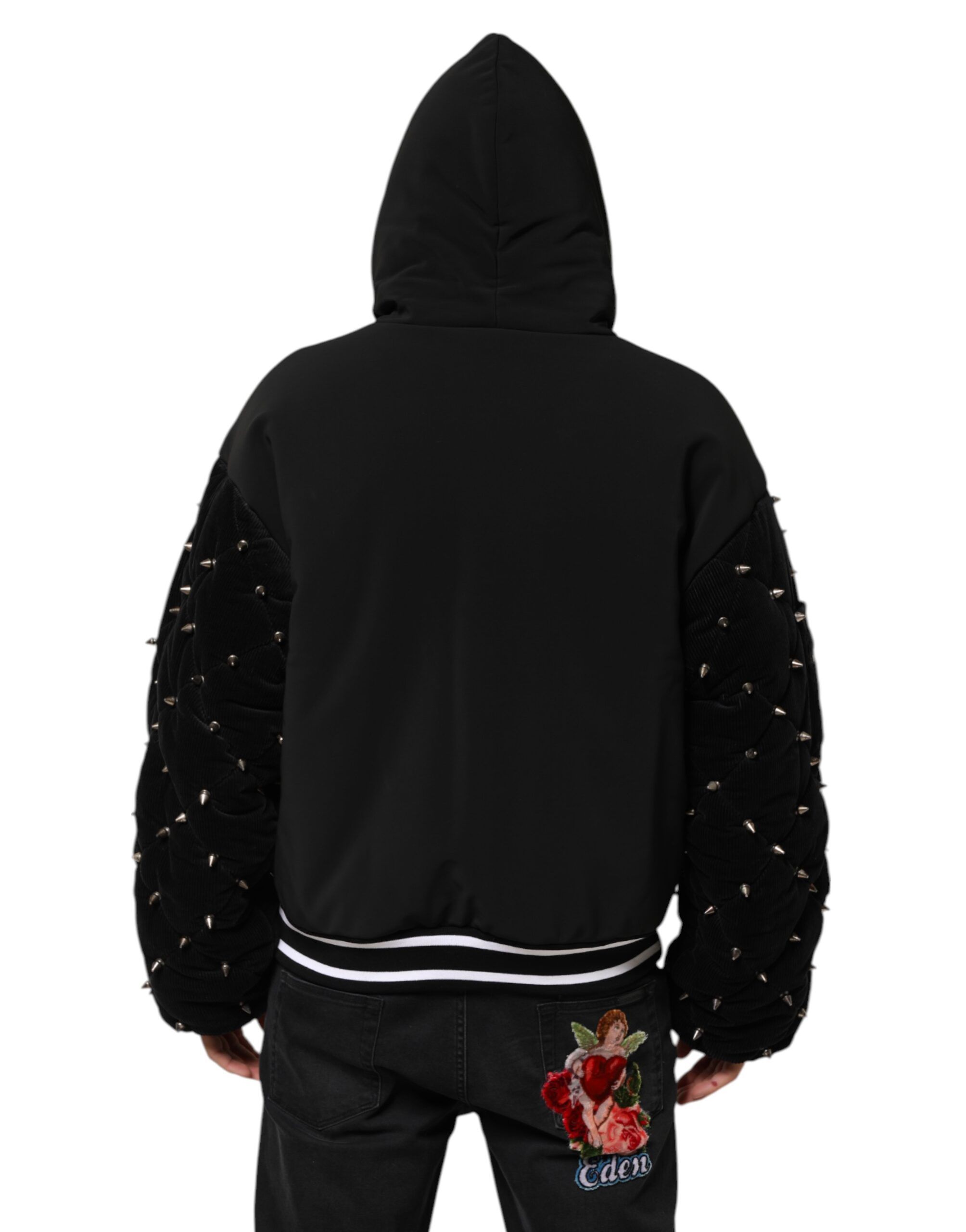 Cotton Quilted Studded Sleeve Hoodie Men's Jacket (Pre-Owned) - Dolce & Gabbana - Modalova