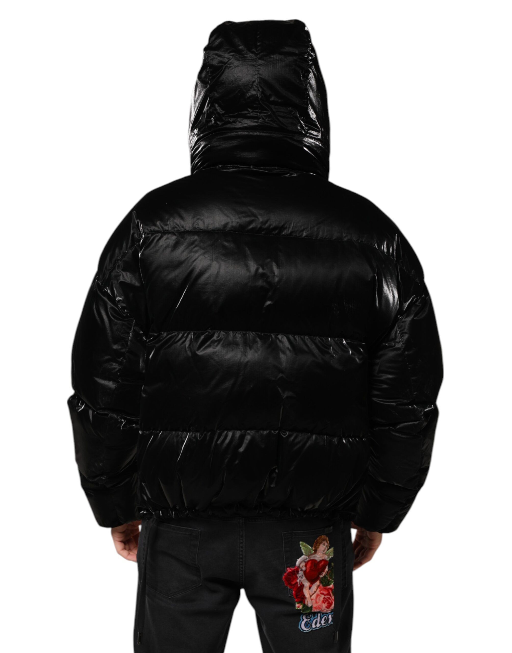 Logo Full Zip Hooded Quilted Men's Jacket (Pre-Owned) - Dolce & Gabbana - Modalova