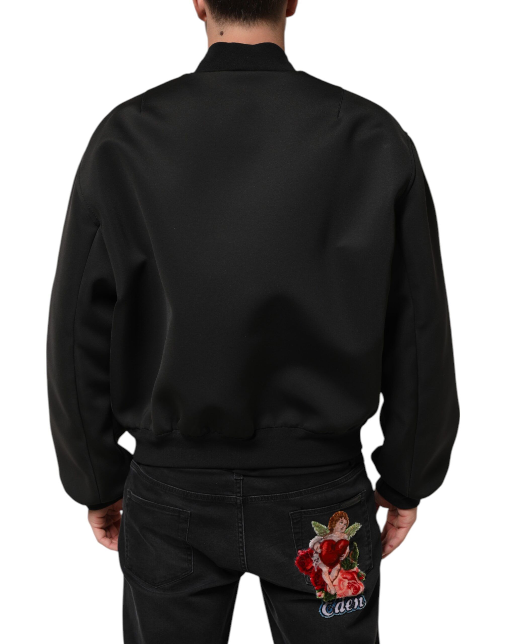 Polyester Logo Plaque Bomber Men's Jacket (Pre-Owned) - Dolce & Gabbana - Modalova