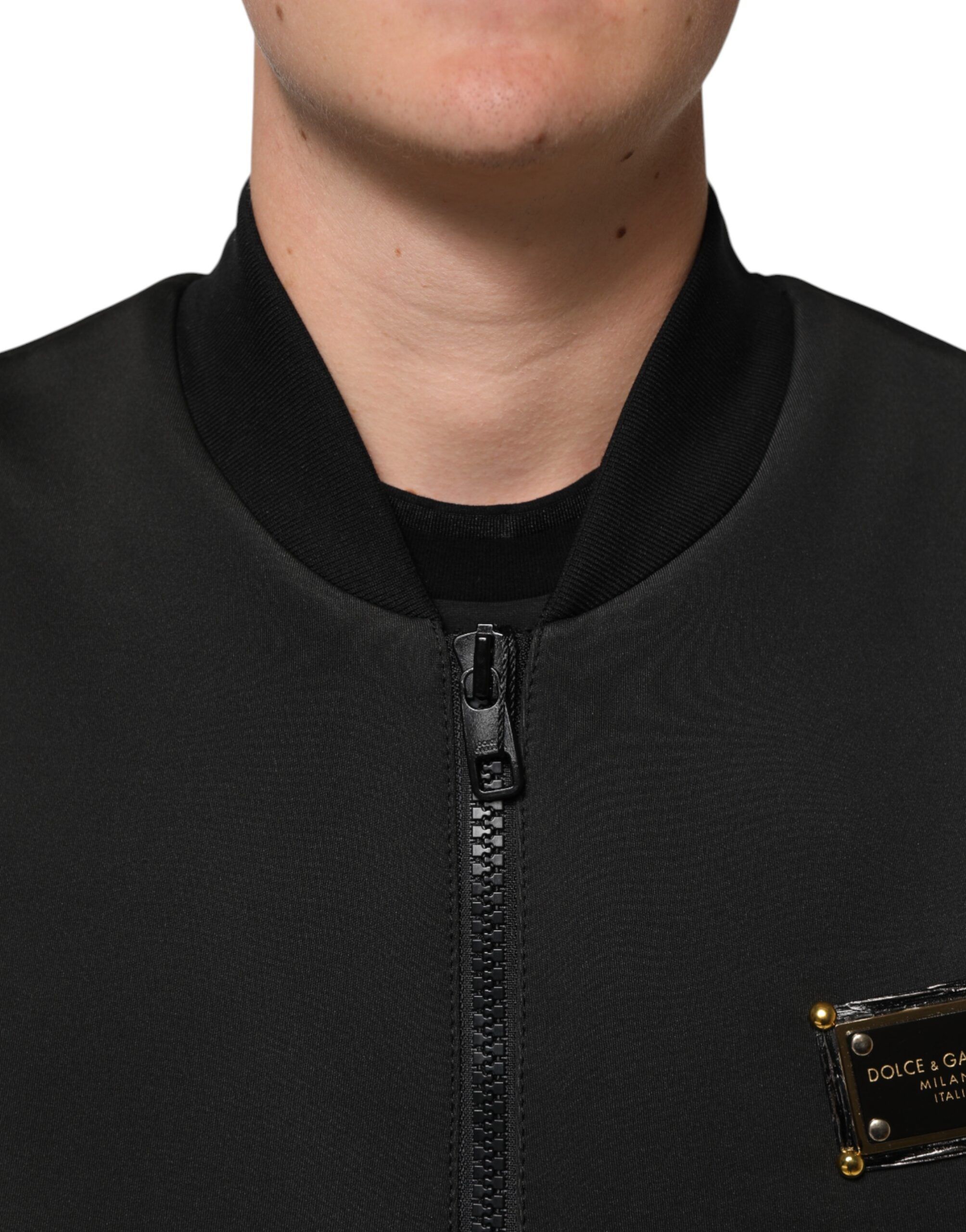 Polyester Logo Plaque Bomber Men's Jacket (Pre-Owned) - Dolce & Gabbana - Modalova
