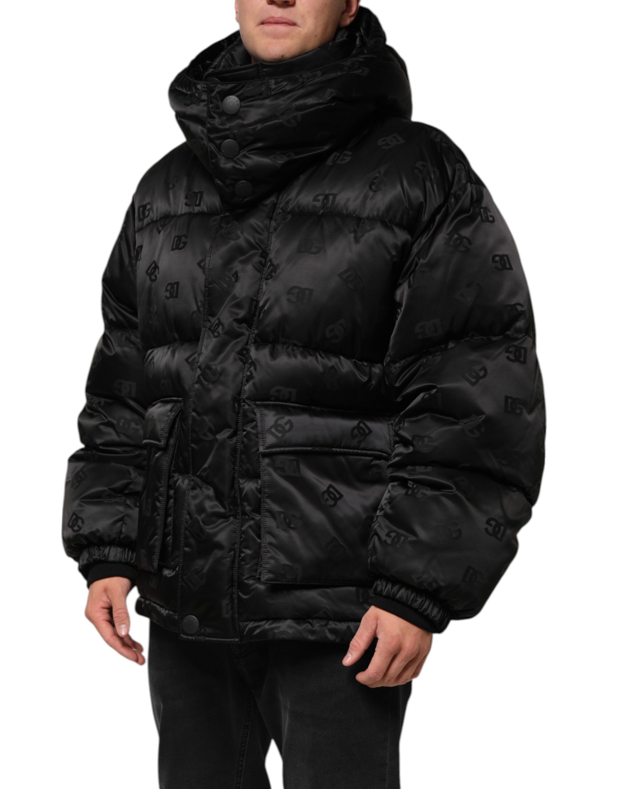 Monogram Logo Puffer Nylon Hooded Men's Jacket (Pre-Owned) - Dolce & Gabbana - Modalova