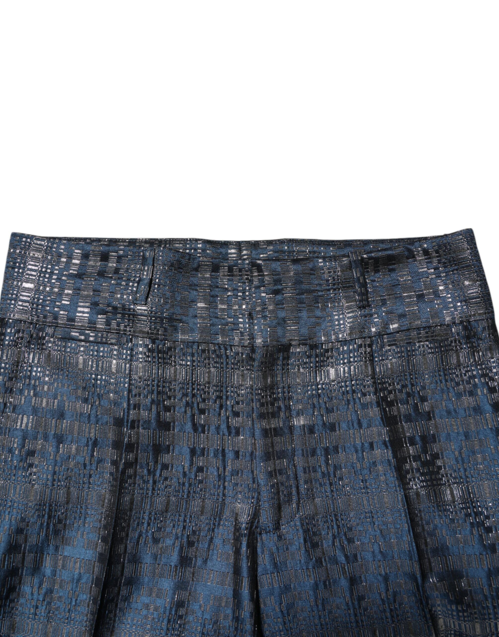 Silver Shiny Silk Skinny Men Trouser Men's Pants - Dolce & Gabbana - Modalova