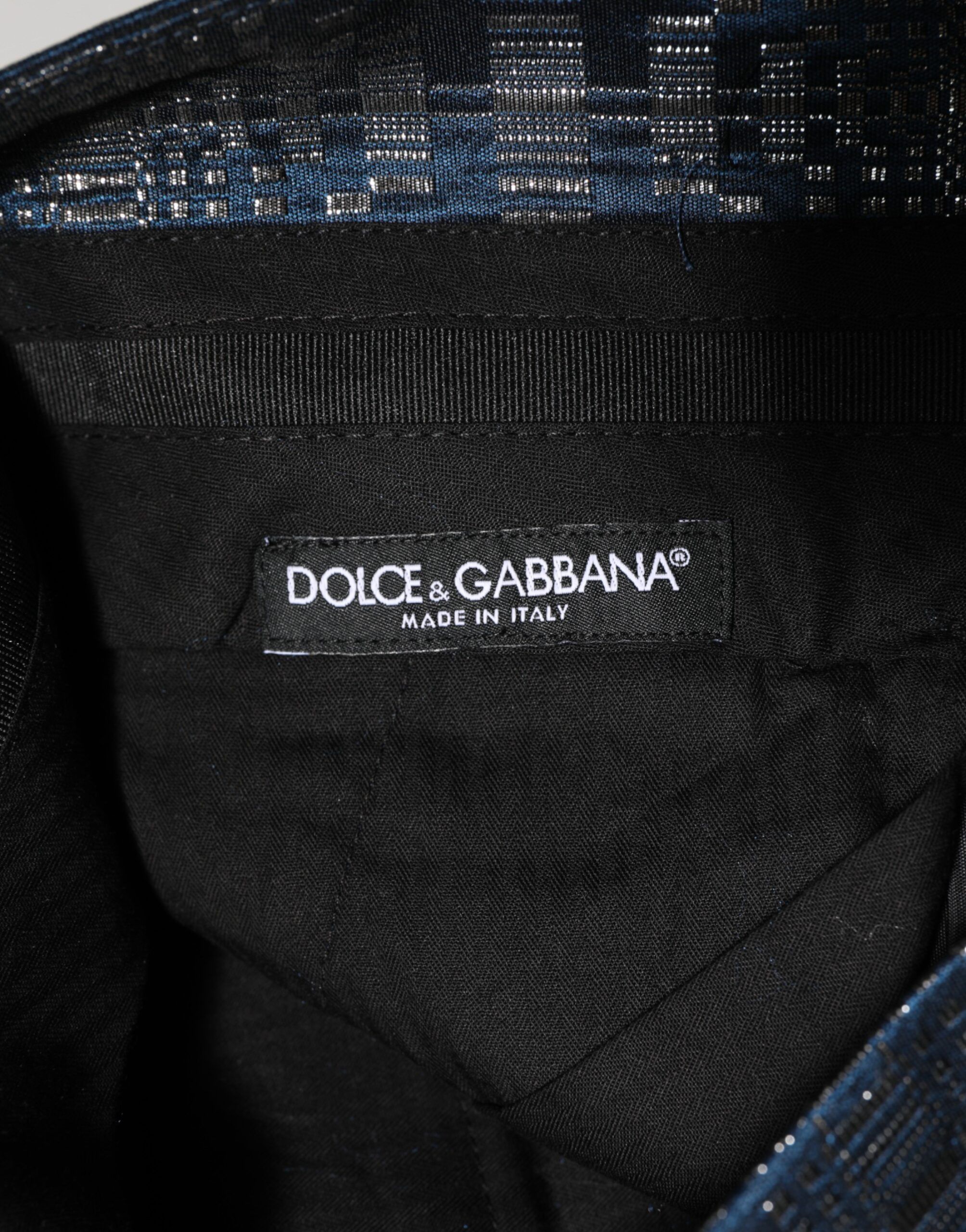 Silver Shiny Silk Skinny Men Trouser Men's Pants - Dolce & Gabbana - Modalova