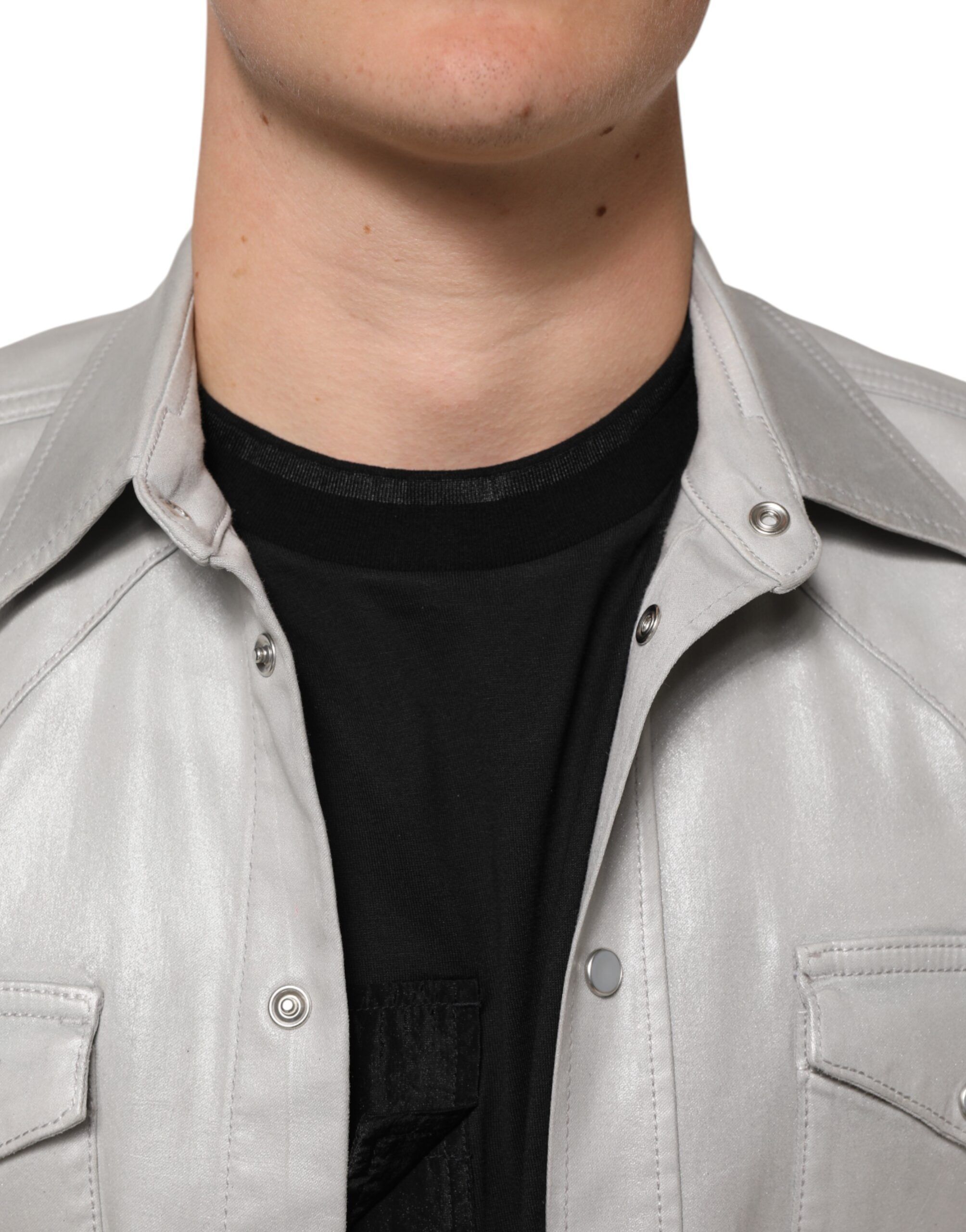 Metallic Cotton Button Down Men Men's Shirt (Pre-Owned) - Dolce & Gabbana - Modalova