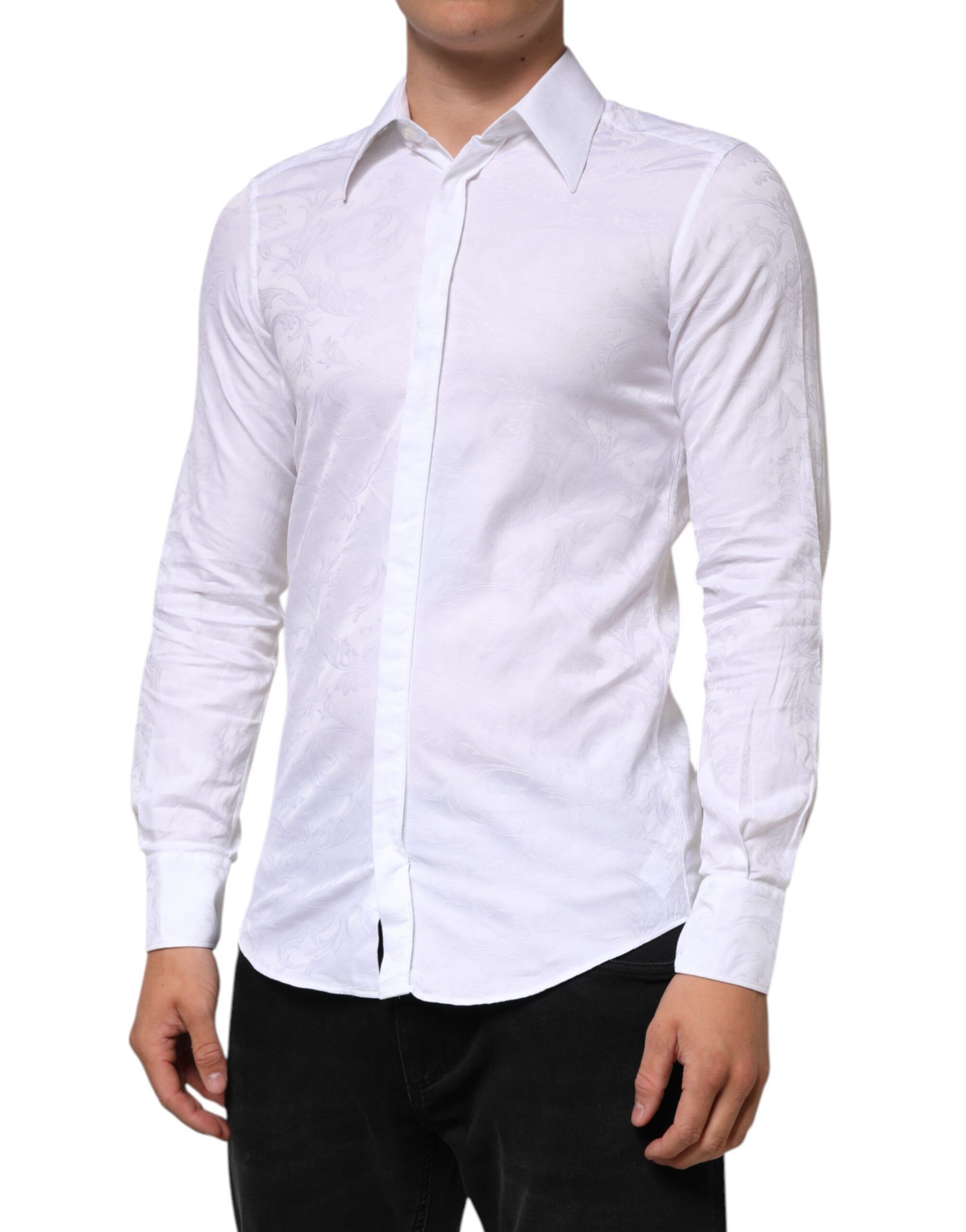 Cotton MARTINI Paisley Jacquard Men's Shirt - Dolce & Gabbana - Modalova