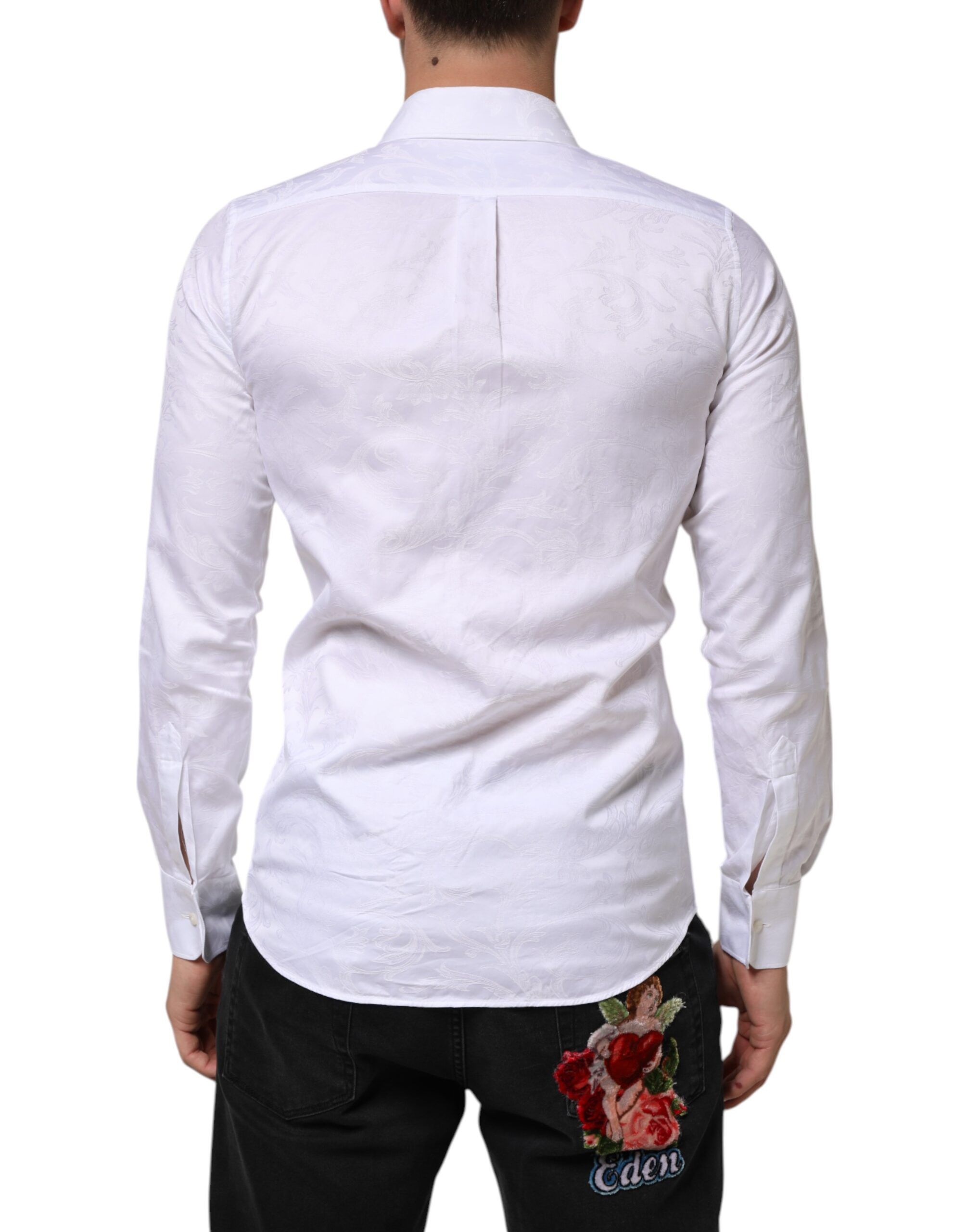 Cotton MARTINI Paisley Jacquard Men's Shirt - Dolce & Gabbana - Modalova