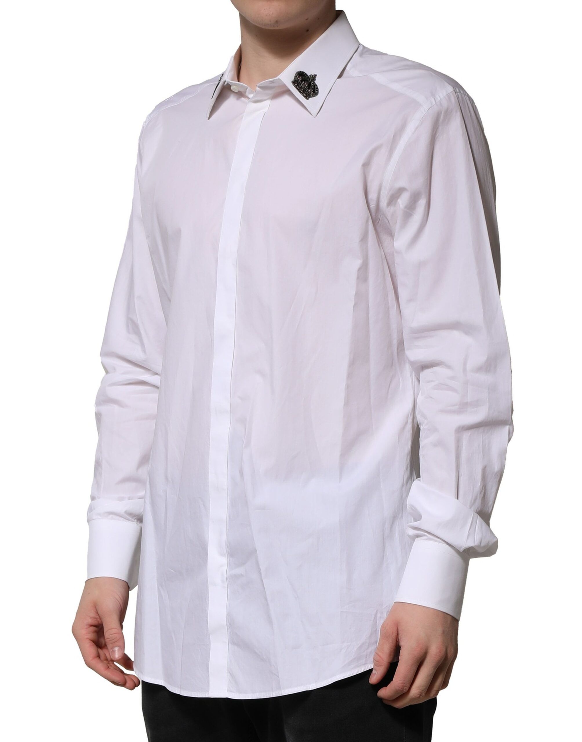 Cotton Crown Collar GOLD Formal Men's Shirt (Pre-Owned) - Dolce & Gabbana - Modalova