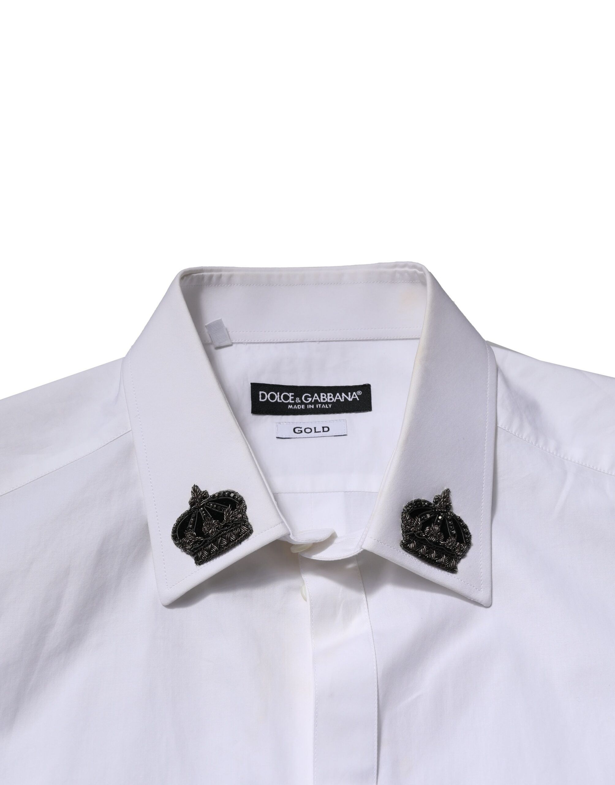 Cotton Crown Collar GOLD Formal Men's Shirt (Pre-Owned) - Dolce & Gabbana - Modalova