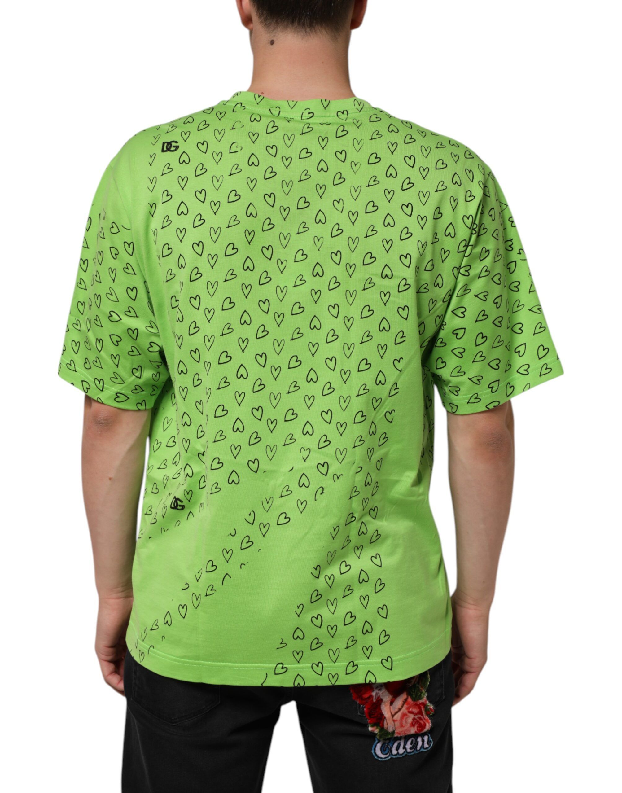 V-Neck DG Logo Heart Print Men's T-shirt (Pre-Owned) - Dolce & Gabbana - Modalova