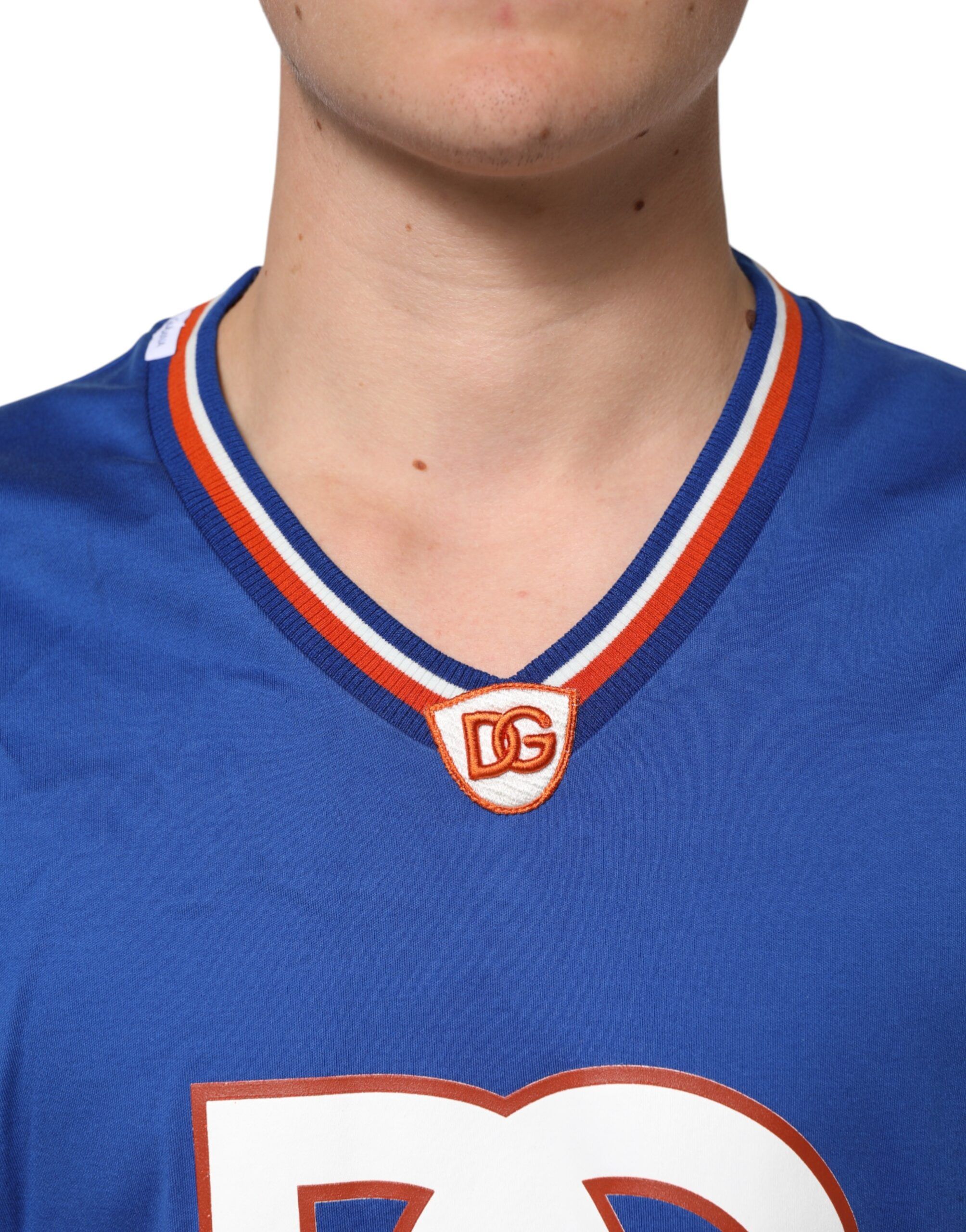 Blue Cotton DG Logo Mesh Jersey Men's T-shirt (Pre-Owned) - Dolce & Gabbana - Modalova