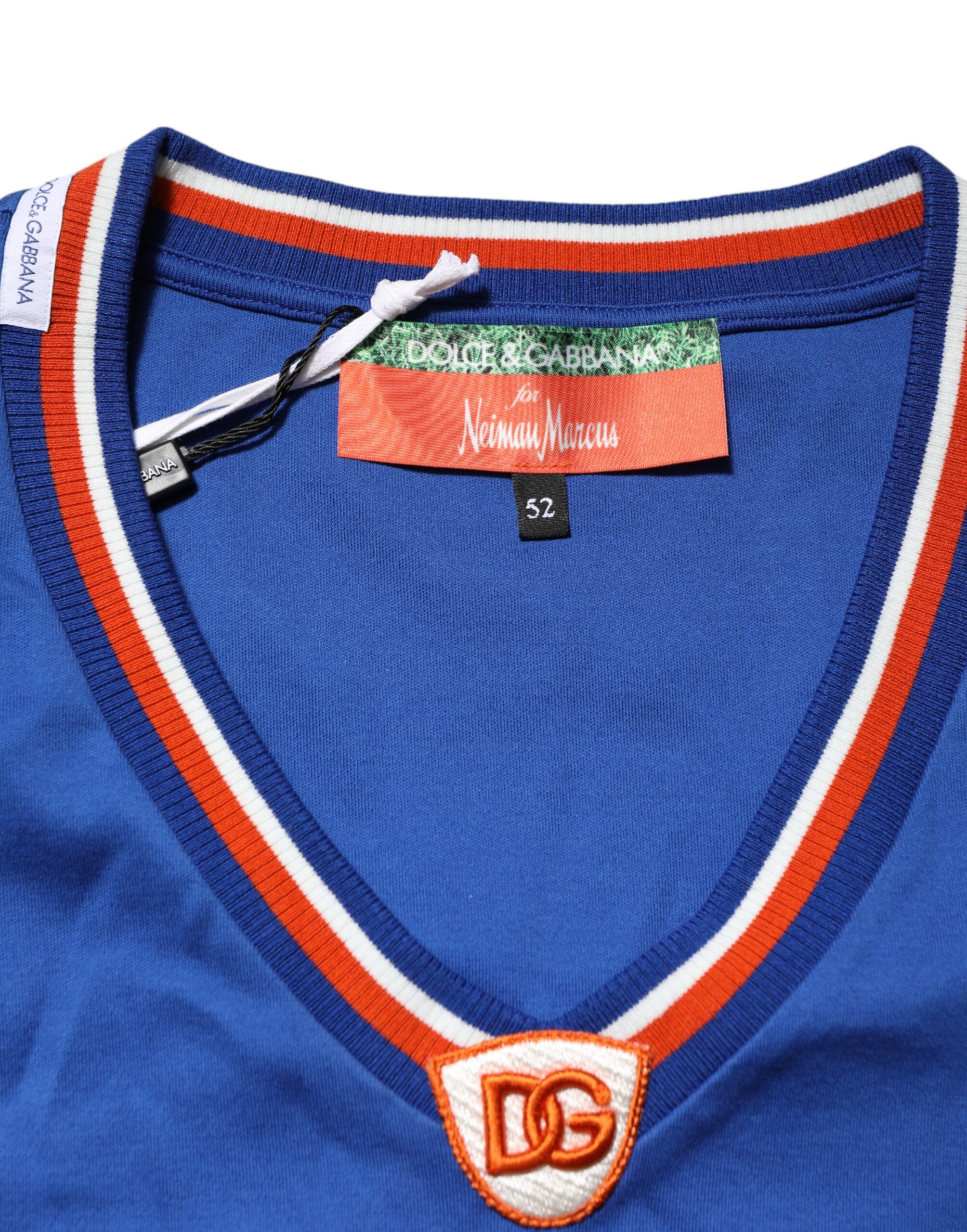 Blue Cotton DG Logo Mesh Jersey Men's T-shirt (Pre-Owned) - Dolce & Gabbana - Modalova