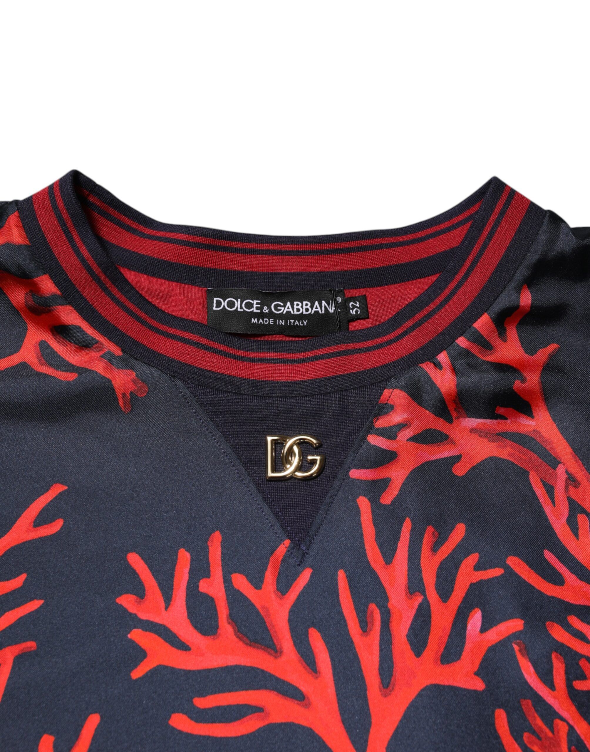 Silk Navy Coral Print Pullover Men's Sweater - Dolce & Gabbana - Modalova