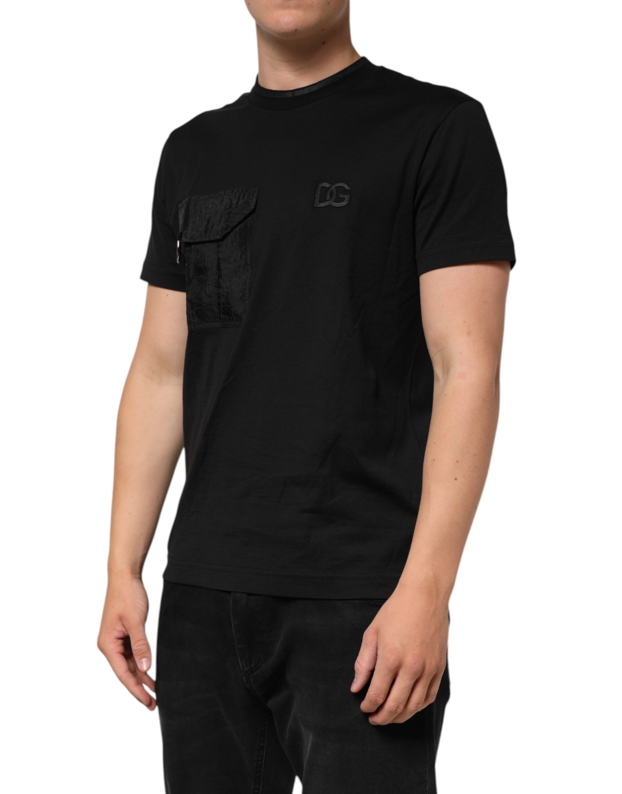 Cotton Embroidered DG Logo Pocket Men's T-shirt - Dolce & Gabbana - Modalova
