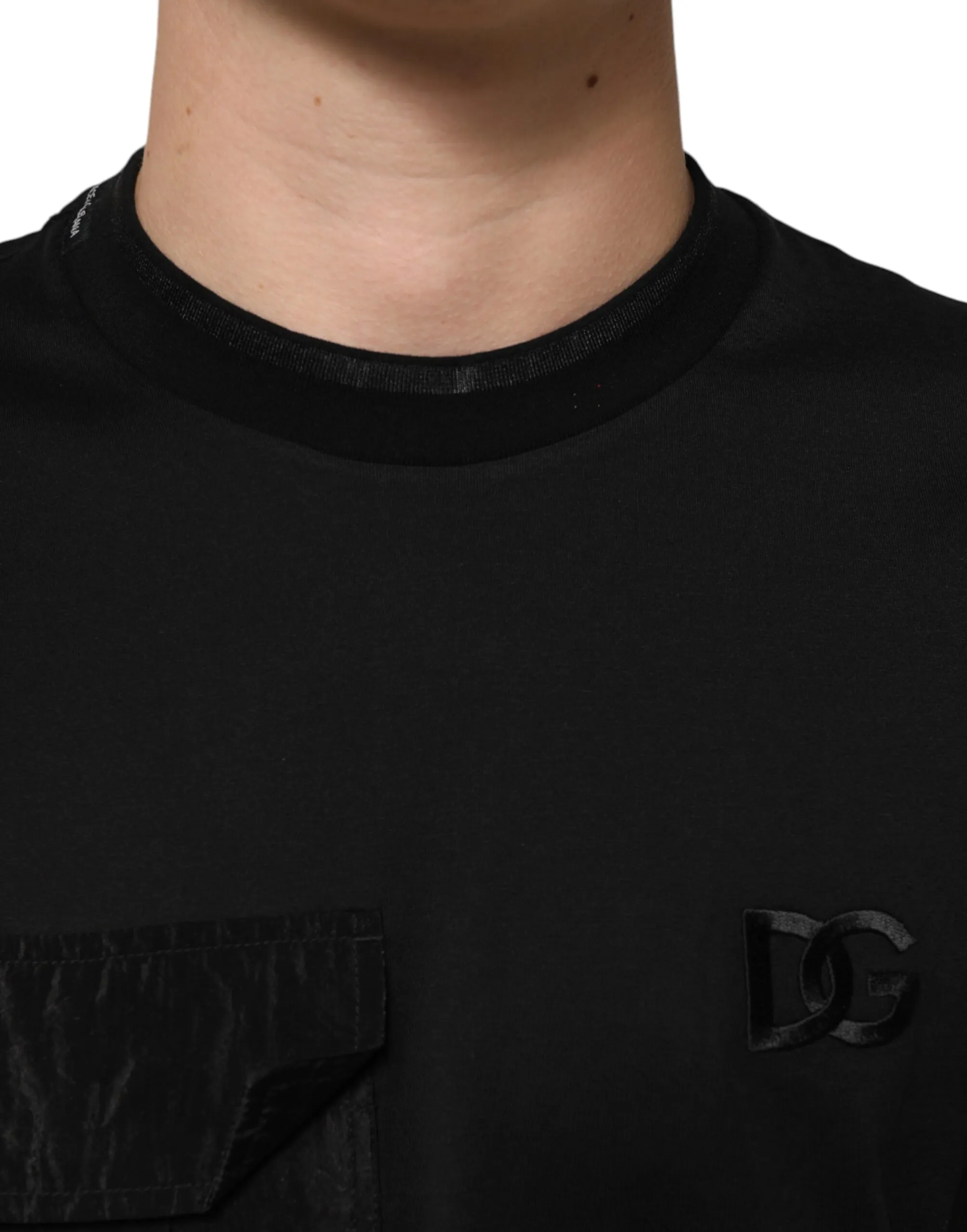 Cotton Embroidered DG Logo Pocket Men's T-shirt - Dolce & Gabbana - Modalova