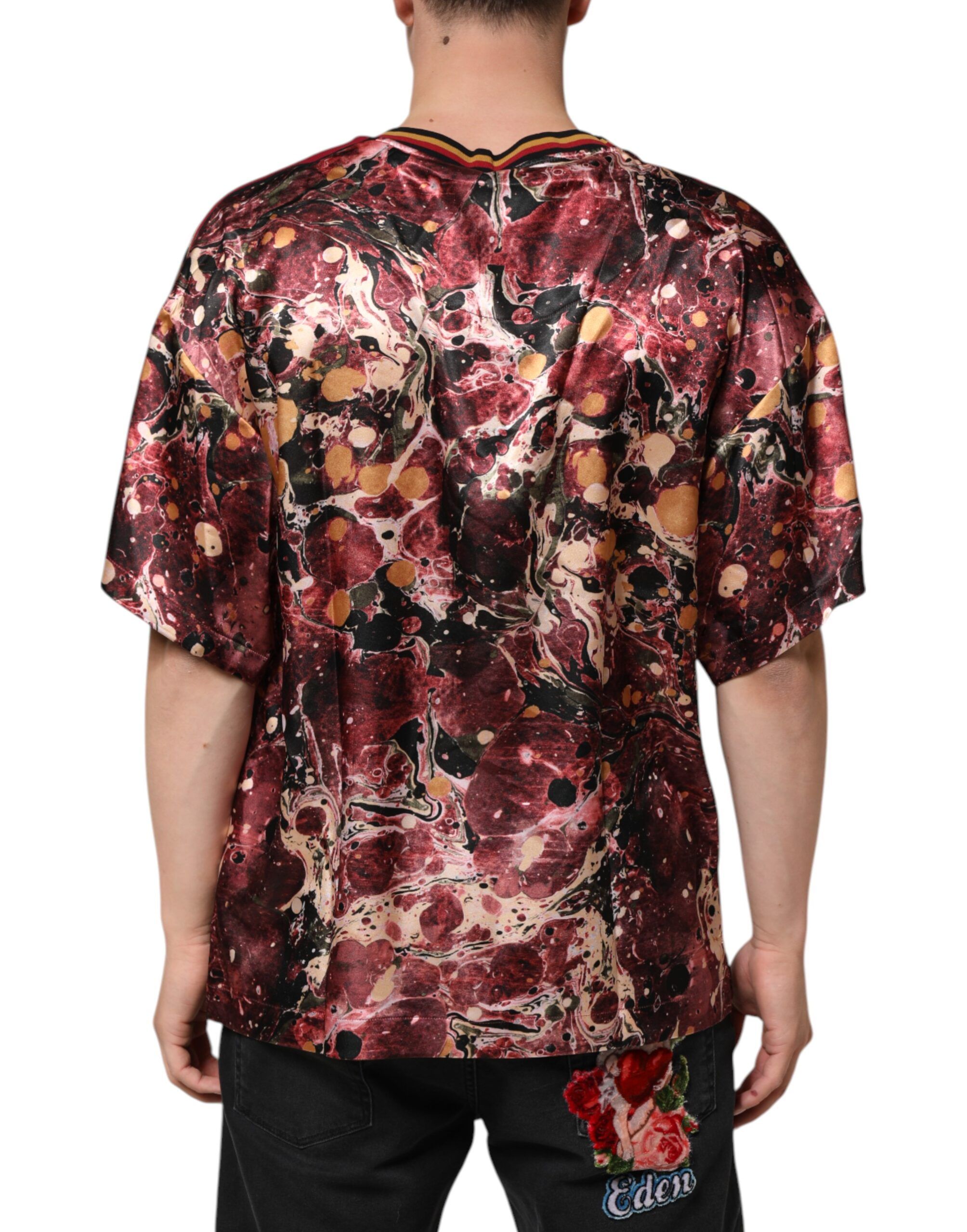 Polyester Marble Print Oversize Men's T-shirt - Dolce & Gabbana - Modalova