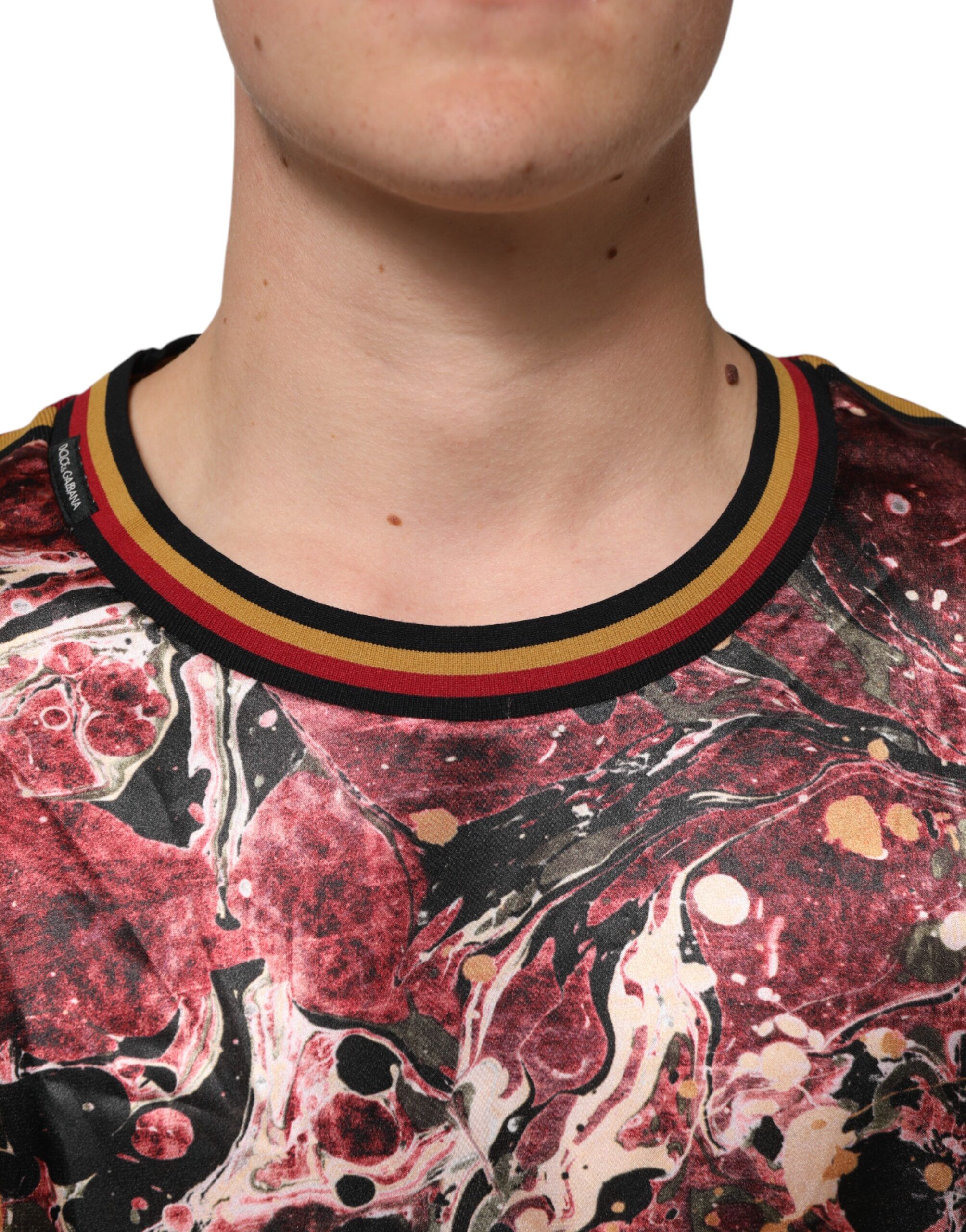 Polyester Marble Print Oversize Men's T-shirt - Dolce & Gabbana - Modalova
