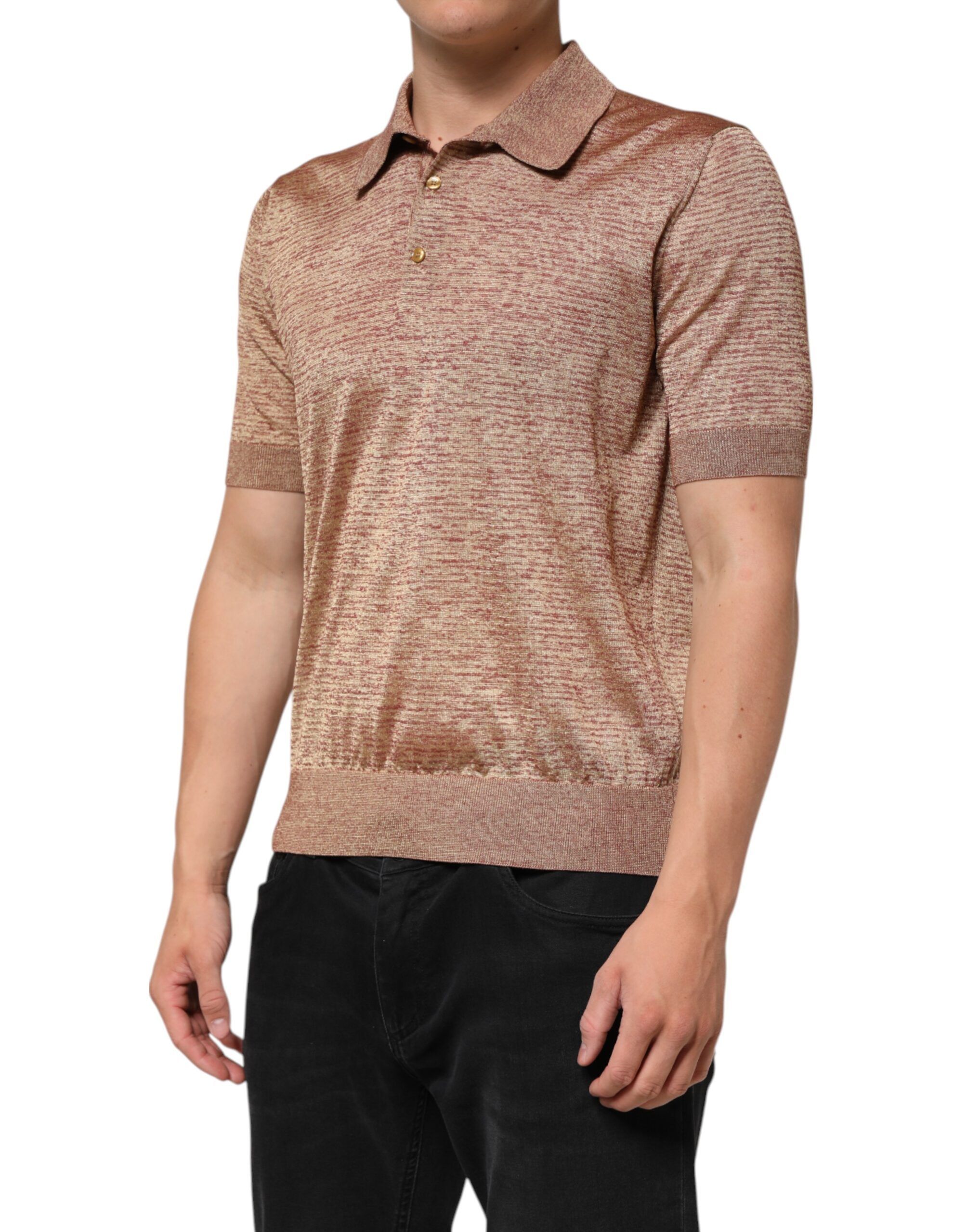 Silk Textured Short Sleeve Polo Men's T-shirt - Dolce & Gabbana - Modalova