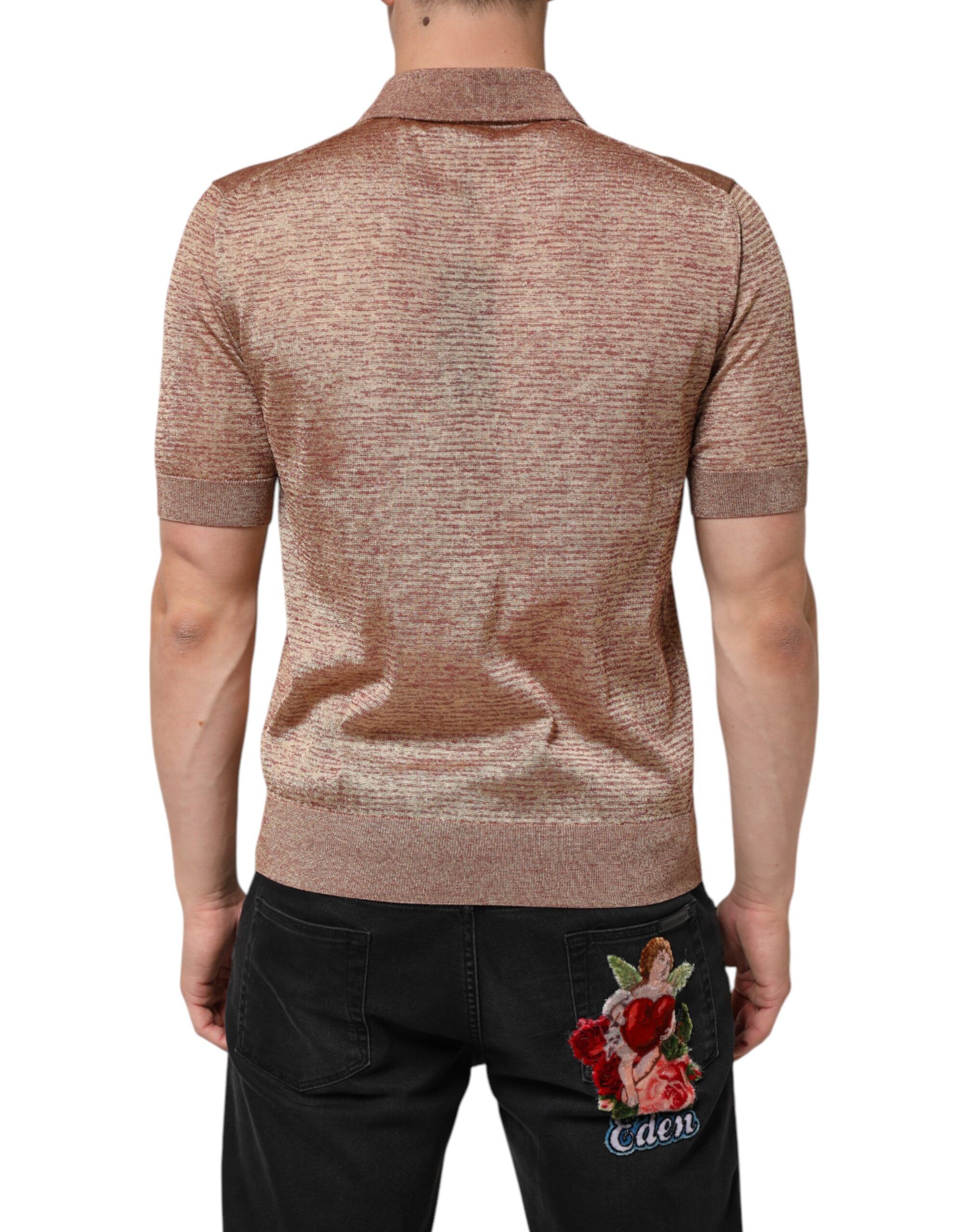 Silk Textured Short Sleeve Polo Men's T-shirt - Dolce & Gabbana - Modalova