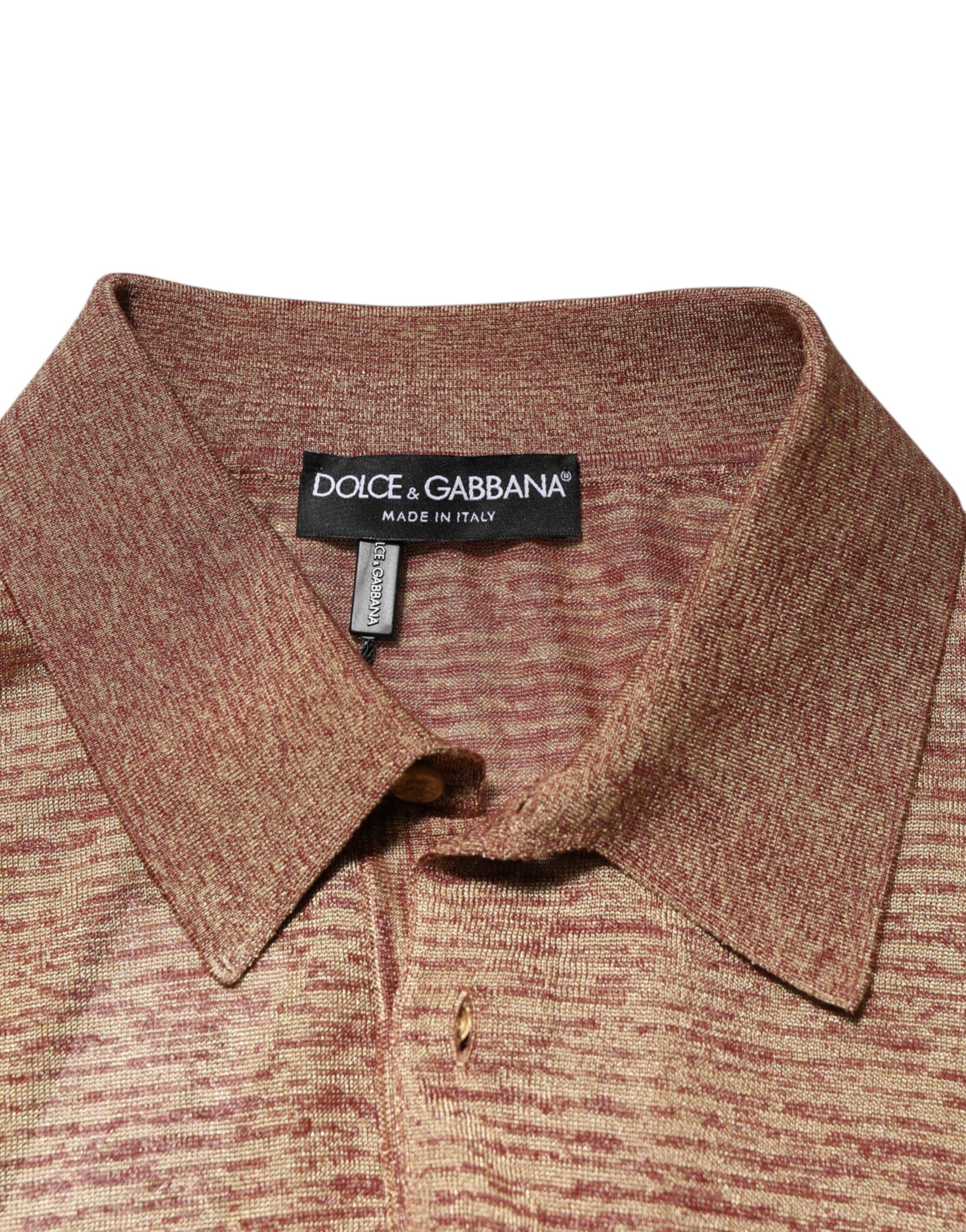 Silk Textured Short Sleeve Polo Men's T-shirt - Dolce & Gabbana - Modalova
