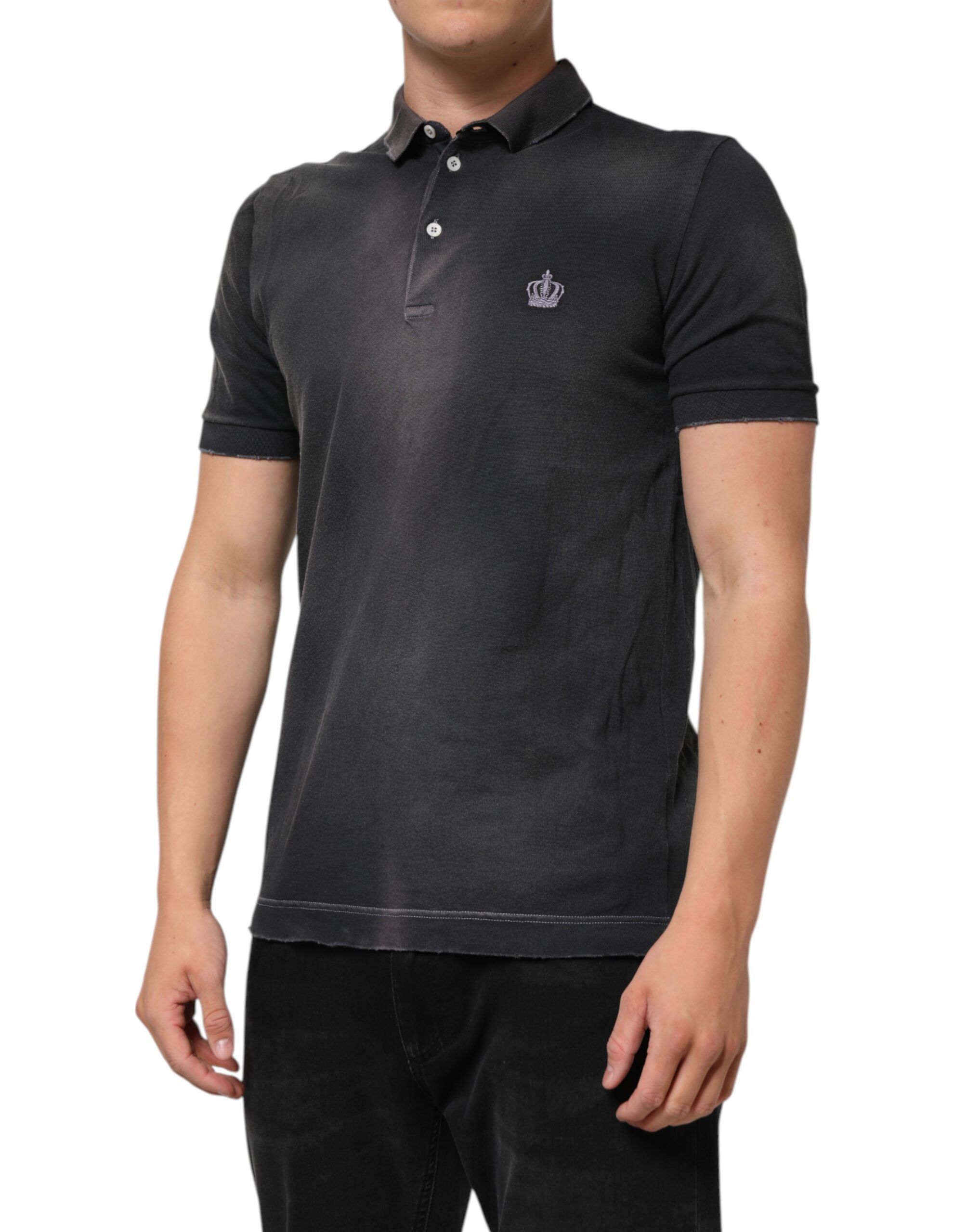 Cotton Crown Collared Men Polo Men's T-shirt - Dolce & Gabbana - Modalova