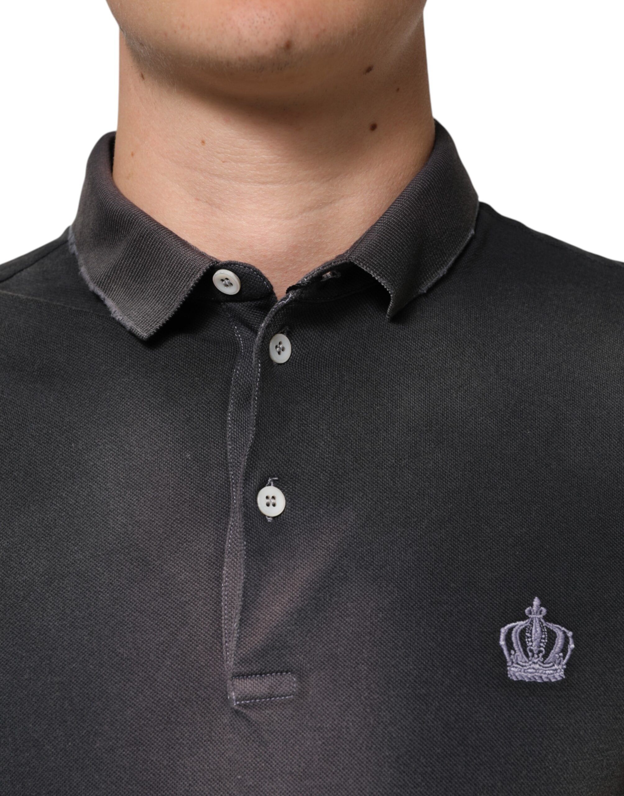 Cotton Crown Collared Men Polo Men's T-shirt - Dolce & Gabbana - Modalova