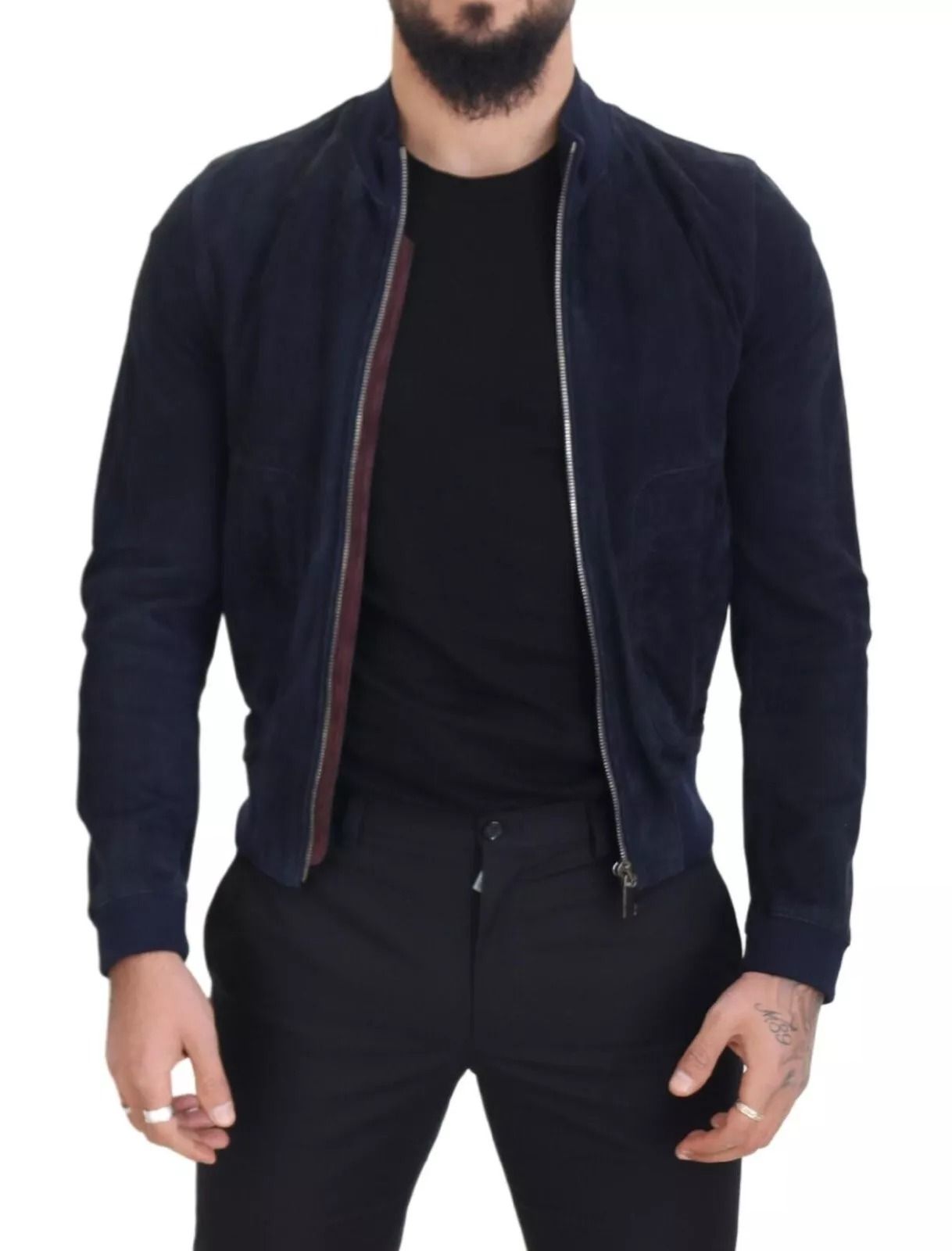 Dark Suede Lambskin Blouson Men's Jacket (Pre-Owned) - Dolce & Gabbana - Modalova